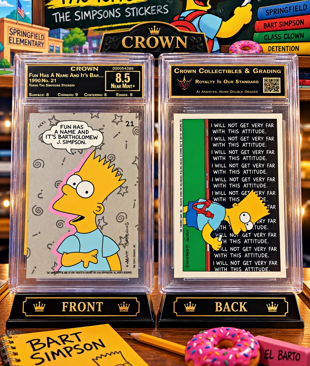 Topps 1990 The Simpsons Stickers #21 Bart Simpson Sticker Card Fun Has a Name