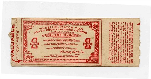Wheeling Match Co\'s United Profit Sharing Coupon 