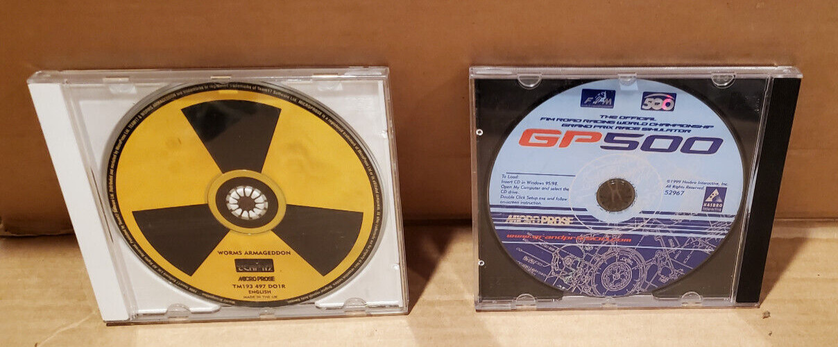 Worms Armageddon, GP 500,  PC Game Disc  MicroProse