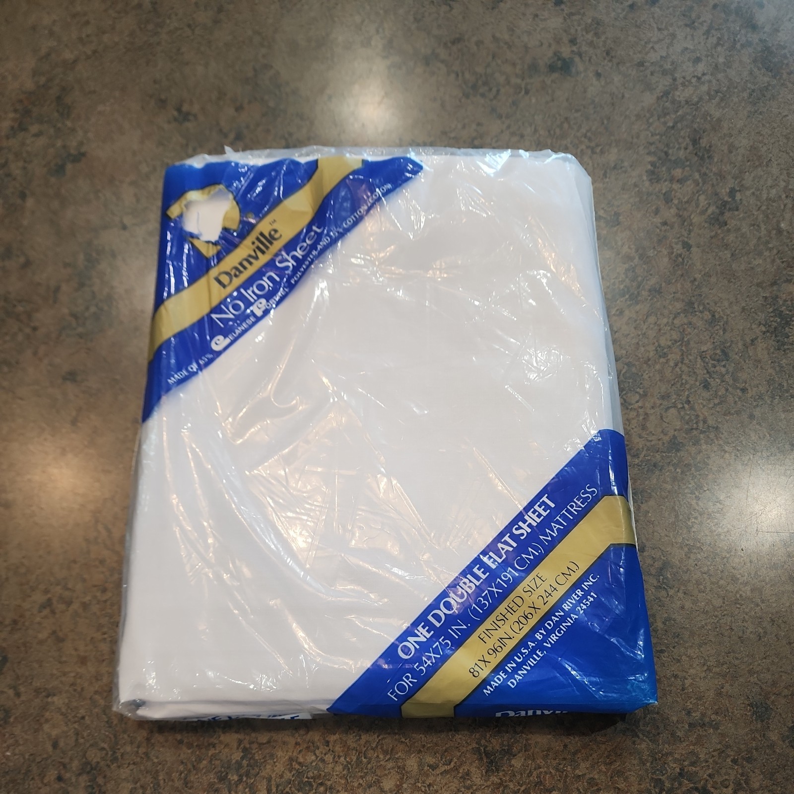 VTG 1970\'s Danville NOS No Iron Double Flat Sheet 81\