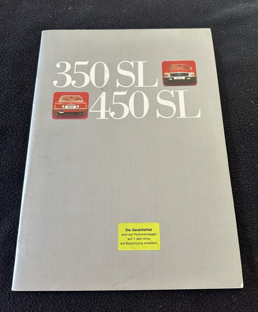1973 1974 Mercedes Benz 350SL 450SL GERMAN Sales Brochure R107 Euro SL Catalog