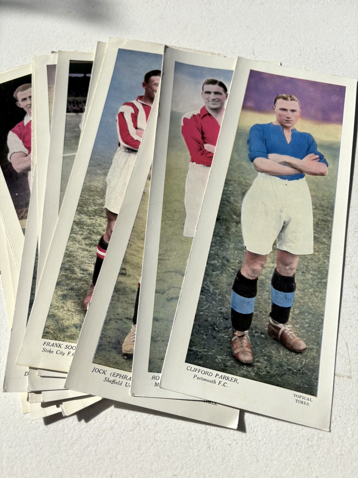 1936 Topical Times Football Cards x13 Frank Soo Arsenal Chelsea Pre War