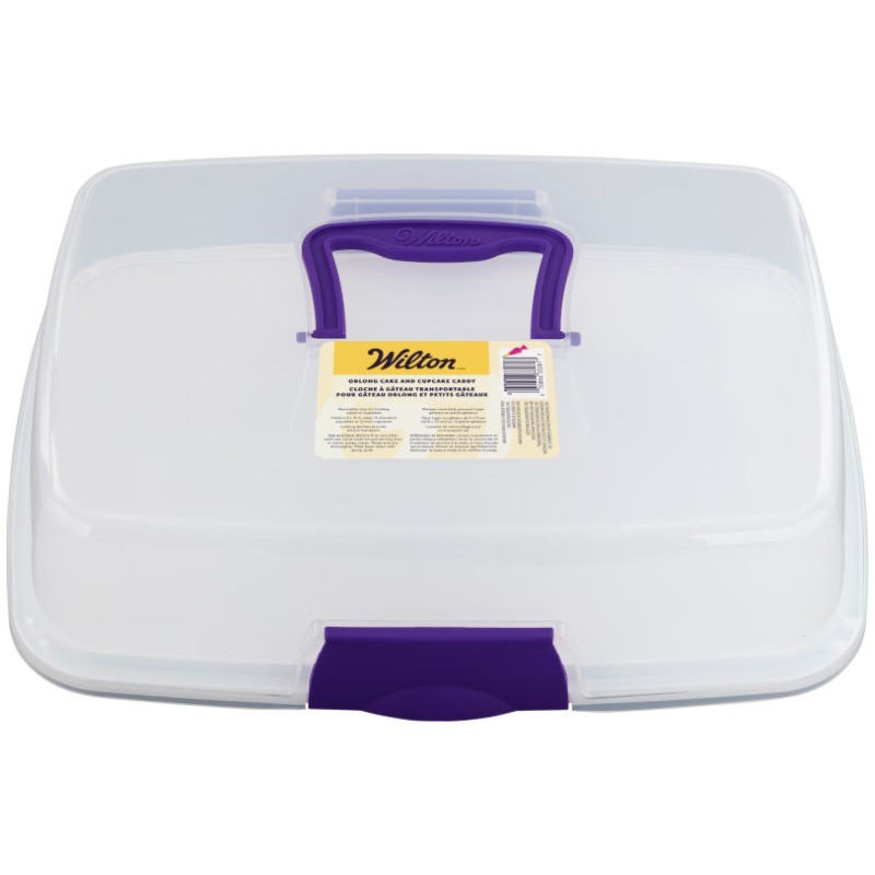 Wilton Practical Oblong Cake And Cupcake Carrier With Locking Lid