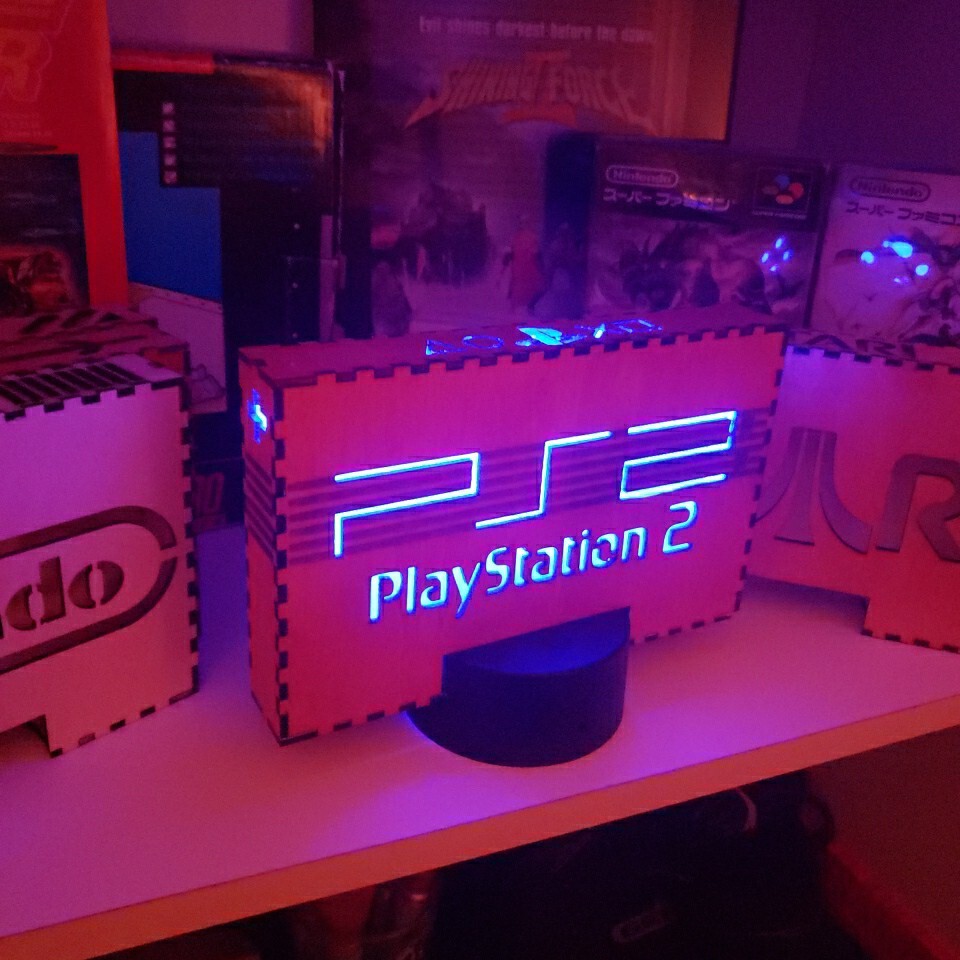 PlayStation 2 PS2 Console Custom Light Display Video Game Decor 16color w/remote