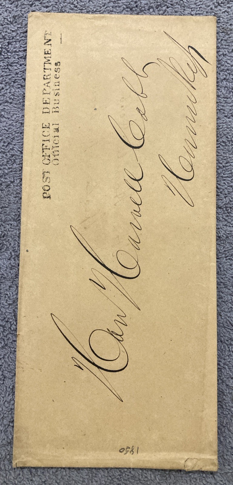 1850 Howell Cobb Speaker of House Reps Post Office Dept Official Business Cover