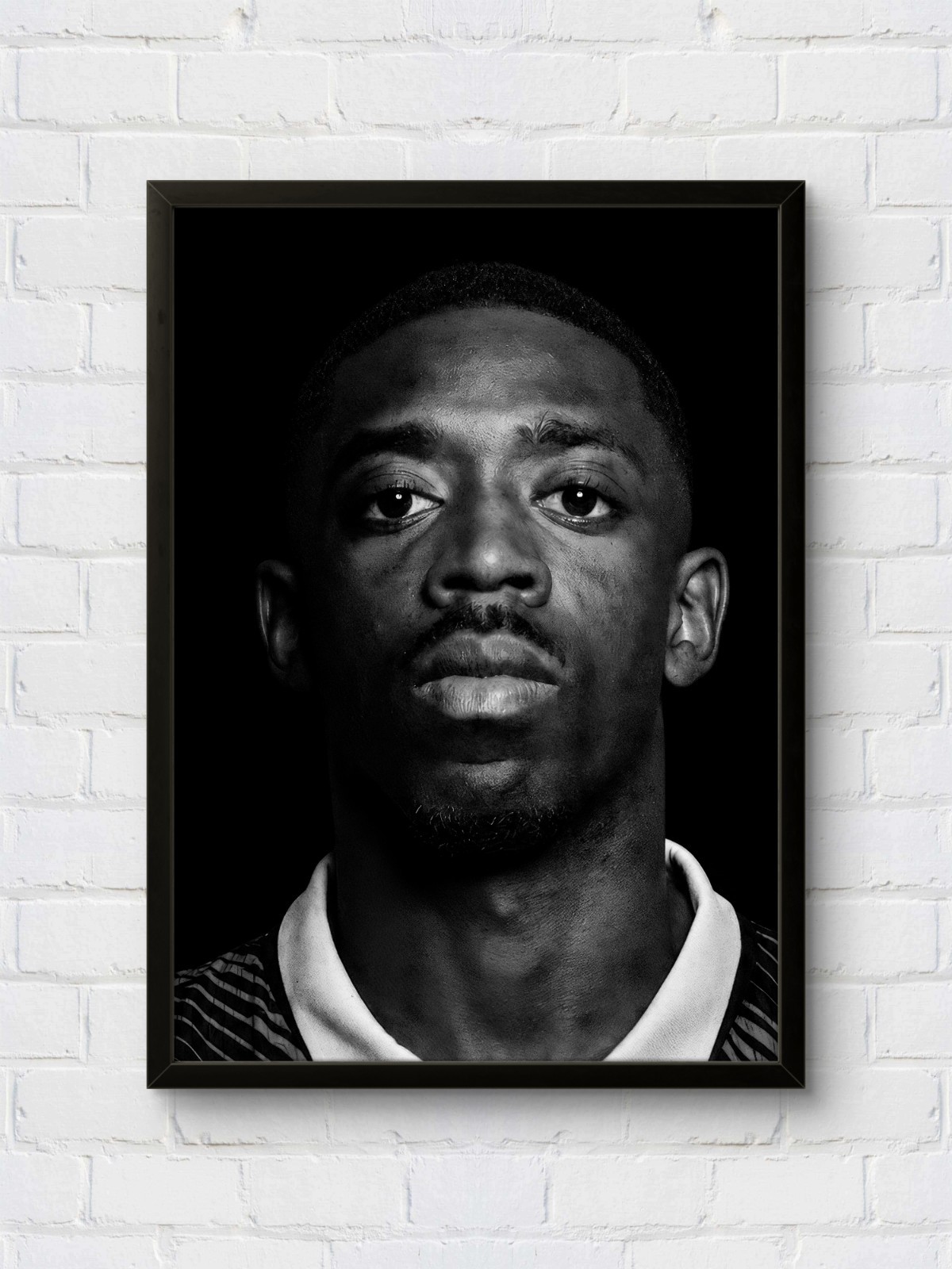 Ousmane Dembele Black White Football Portrait Poster Art Print Wall Art