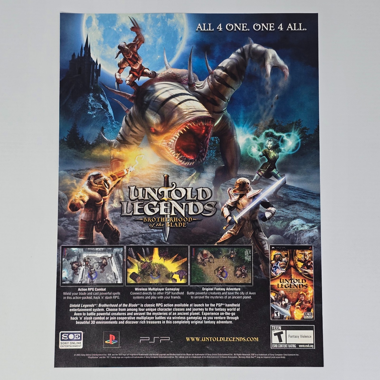 Untold Legends PlayStation 2 PS2 PSP Authentic Magazine Ad