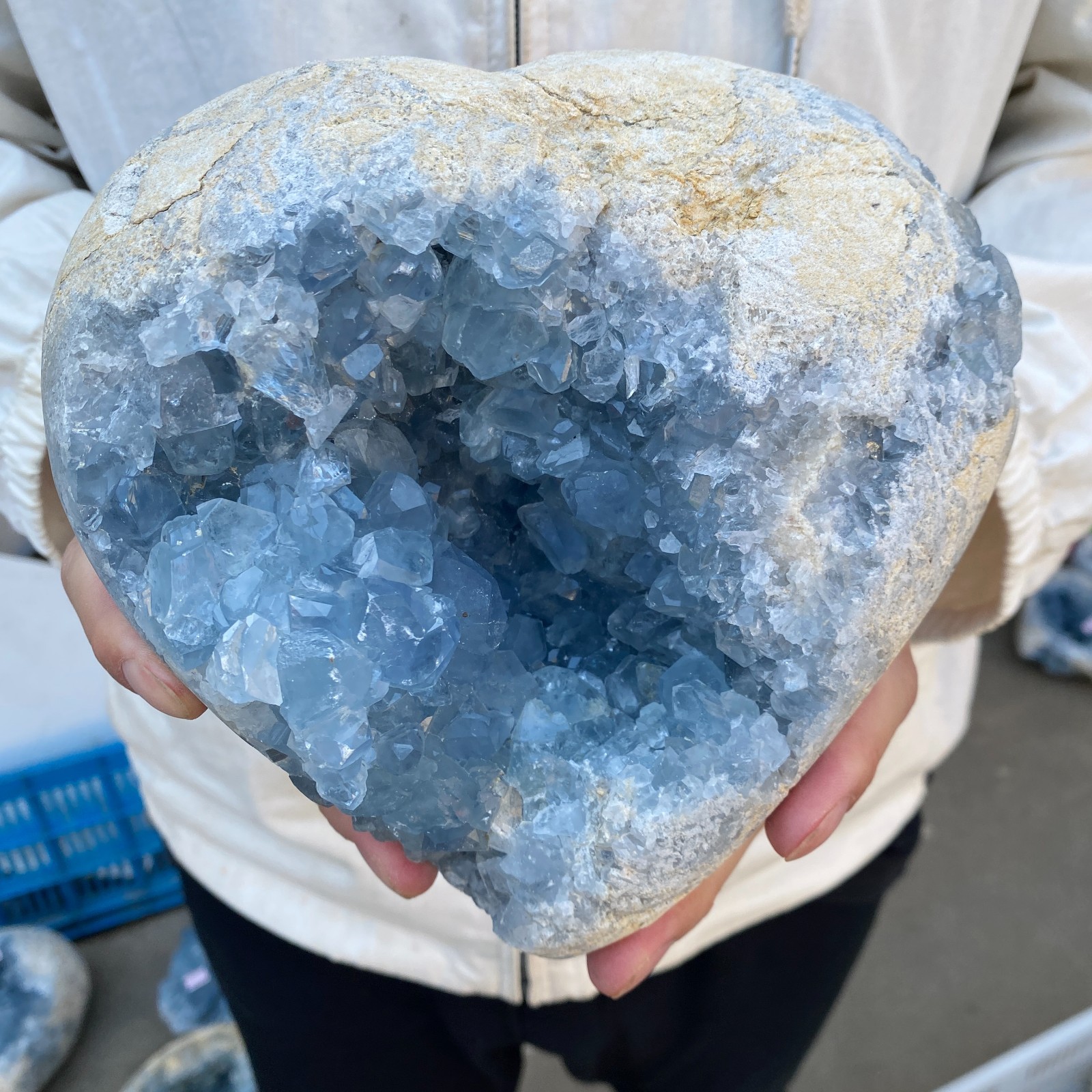 10.6LB  Celestite Cluster Blue Geode Crystal Rock Yoga Meditation Reiki Decor