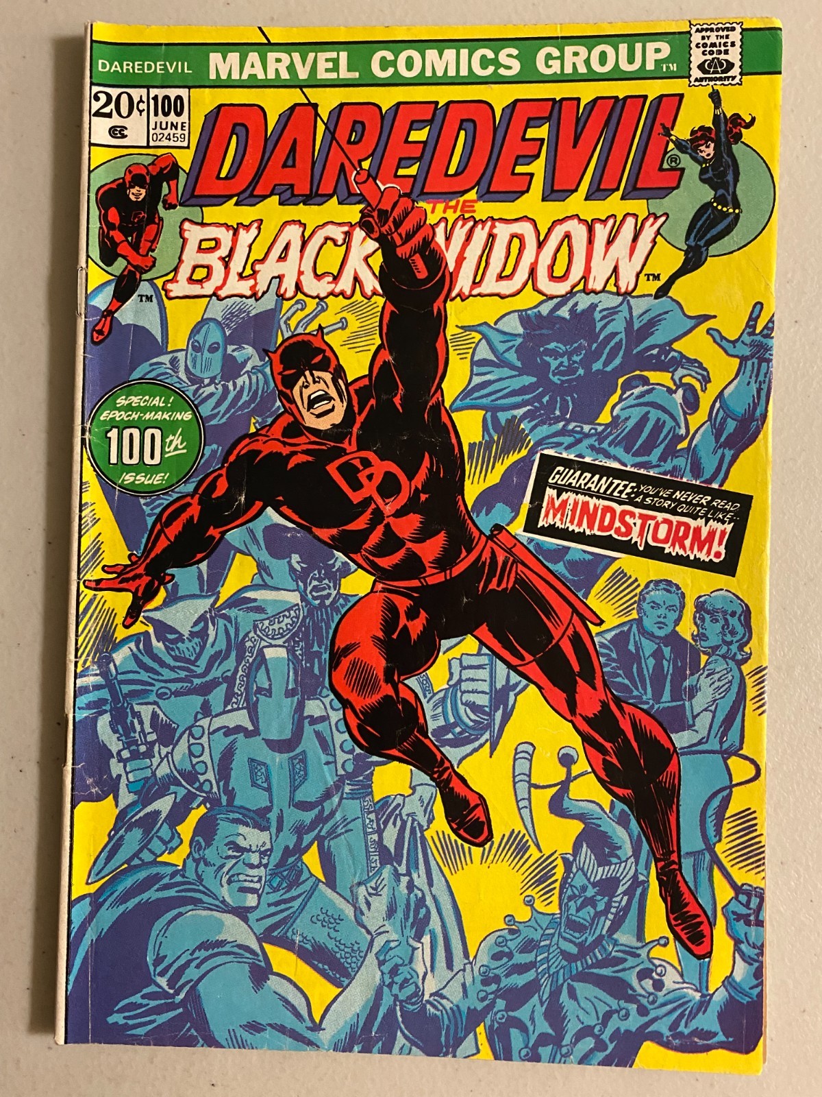 Daredevil #100 1st app Angar the Screamer Daredevil origin retold 4.0 (1973)