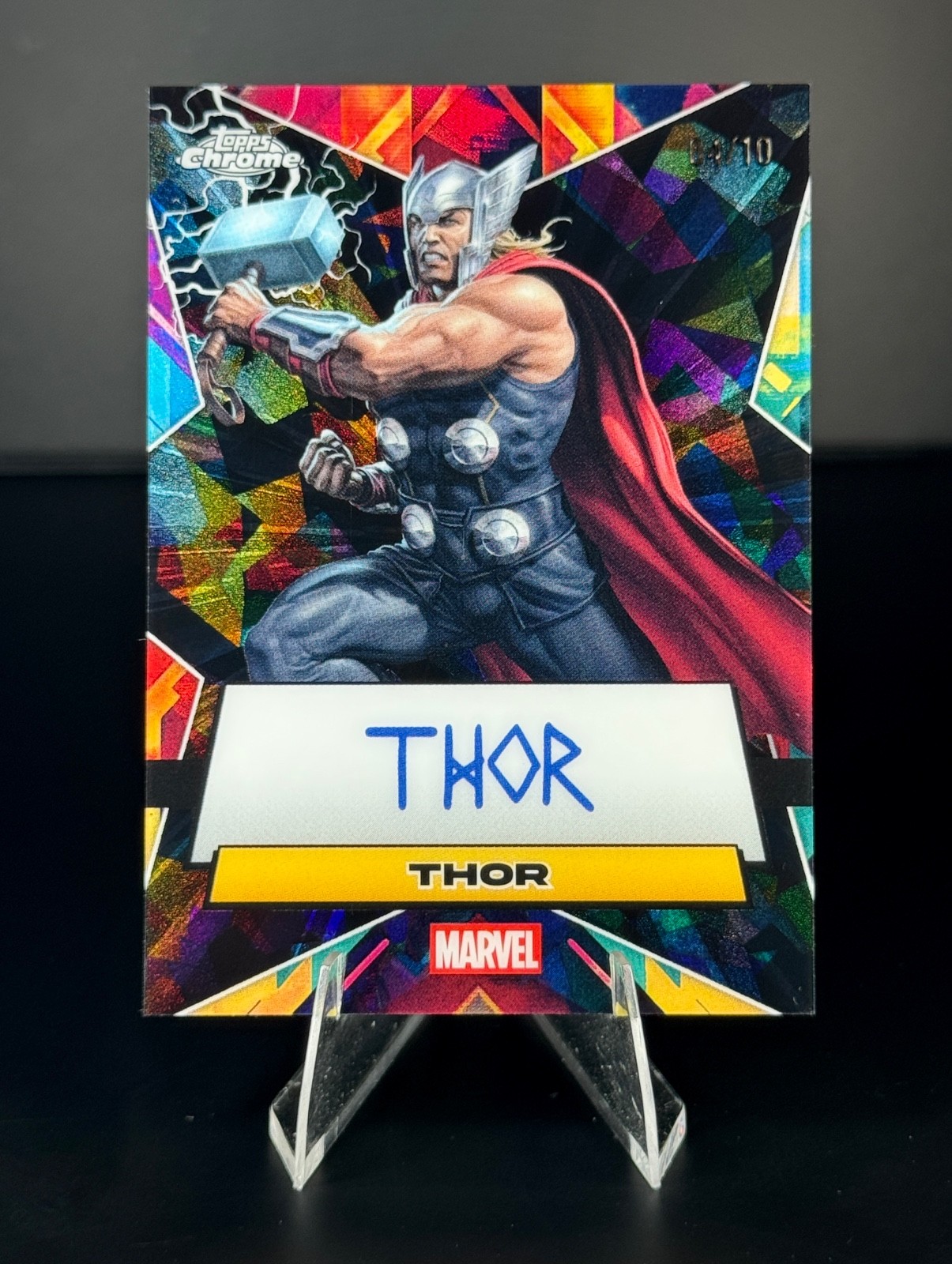 2025 Topps Chrome Marvel Thor Facsimile Black /10 Sapphire Auto Doomsday Avenger