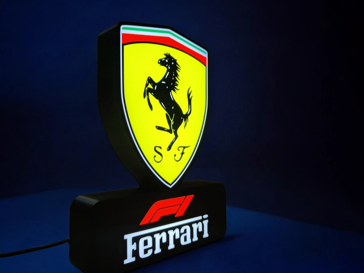Ferrari F1 9-inch Light Box LED Sign 3D Printed Wall Decor Man Cave Garage