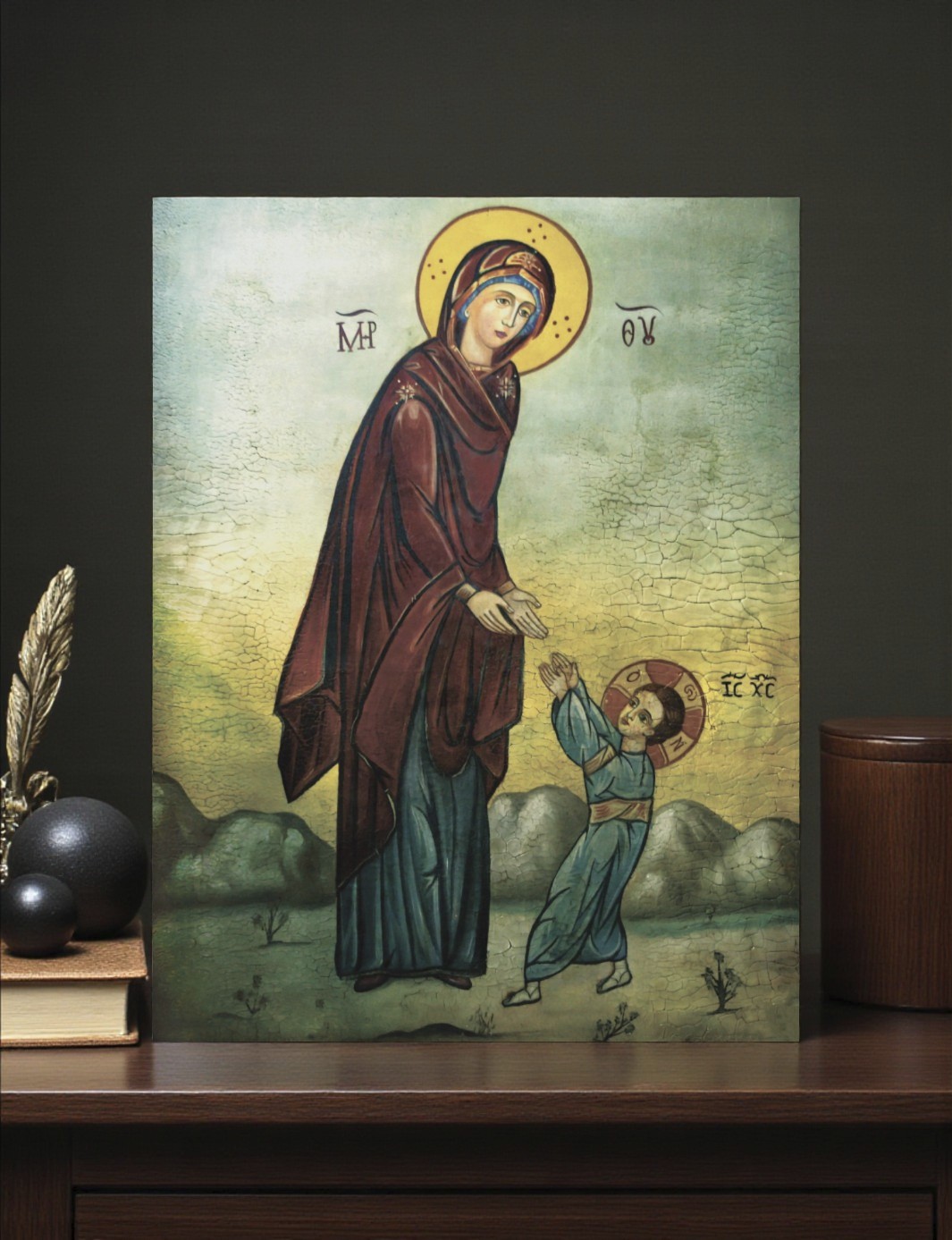 Orthodox Icon of the First Steps of Jesus Christ Rare icon 23x30 cm (9\