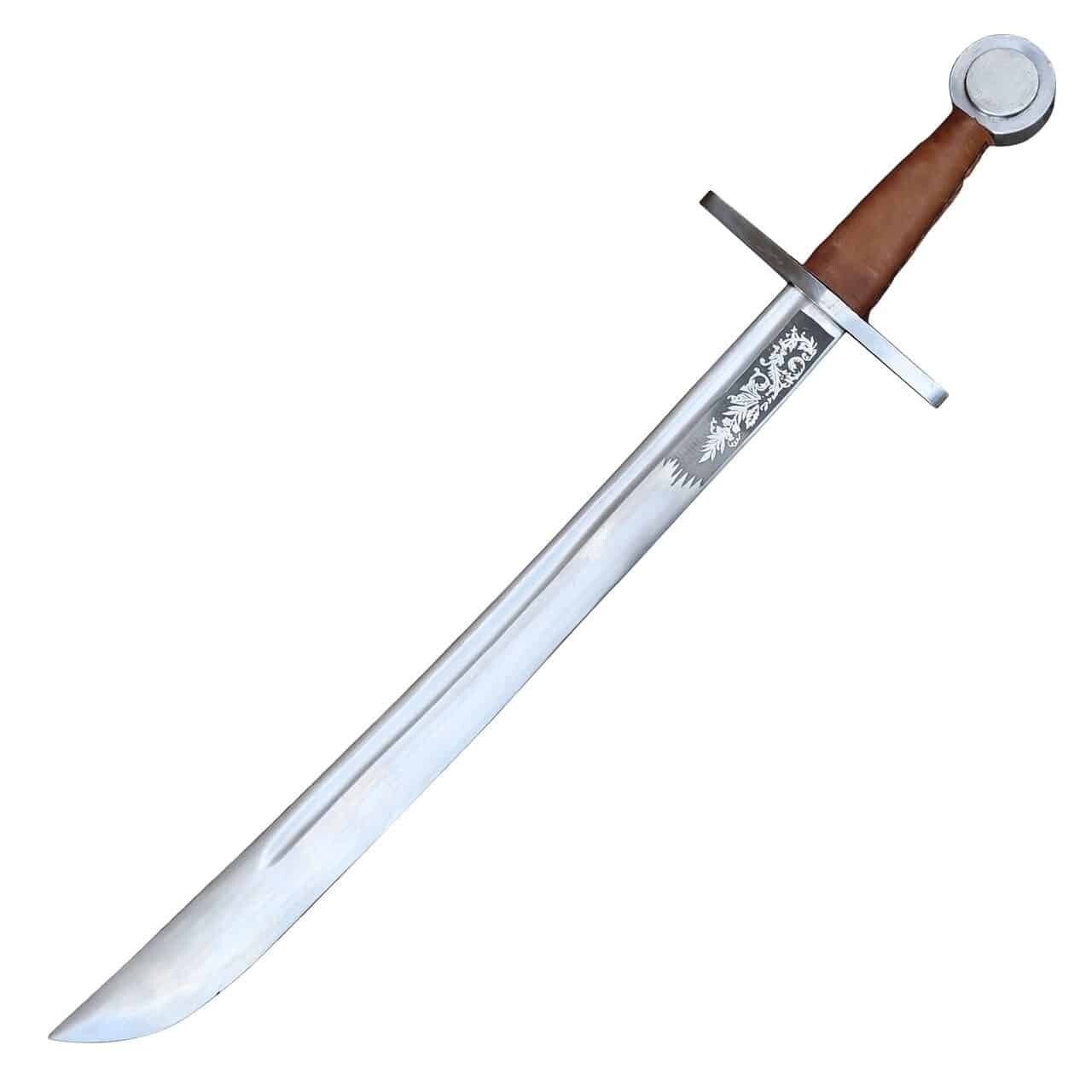 Dance of dragons Falchion Functional Battle Ready Sword with wooden scabbard