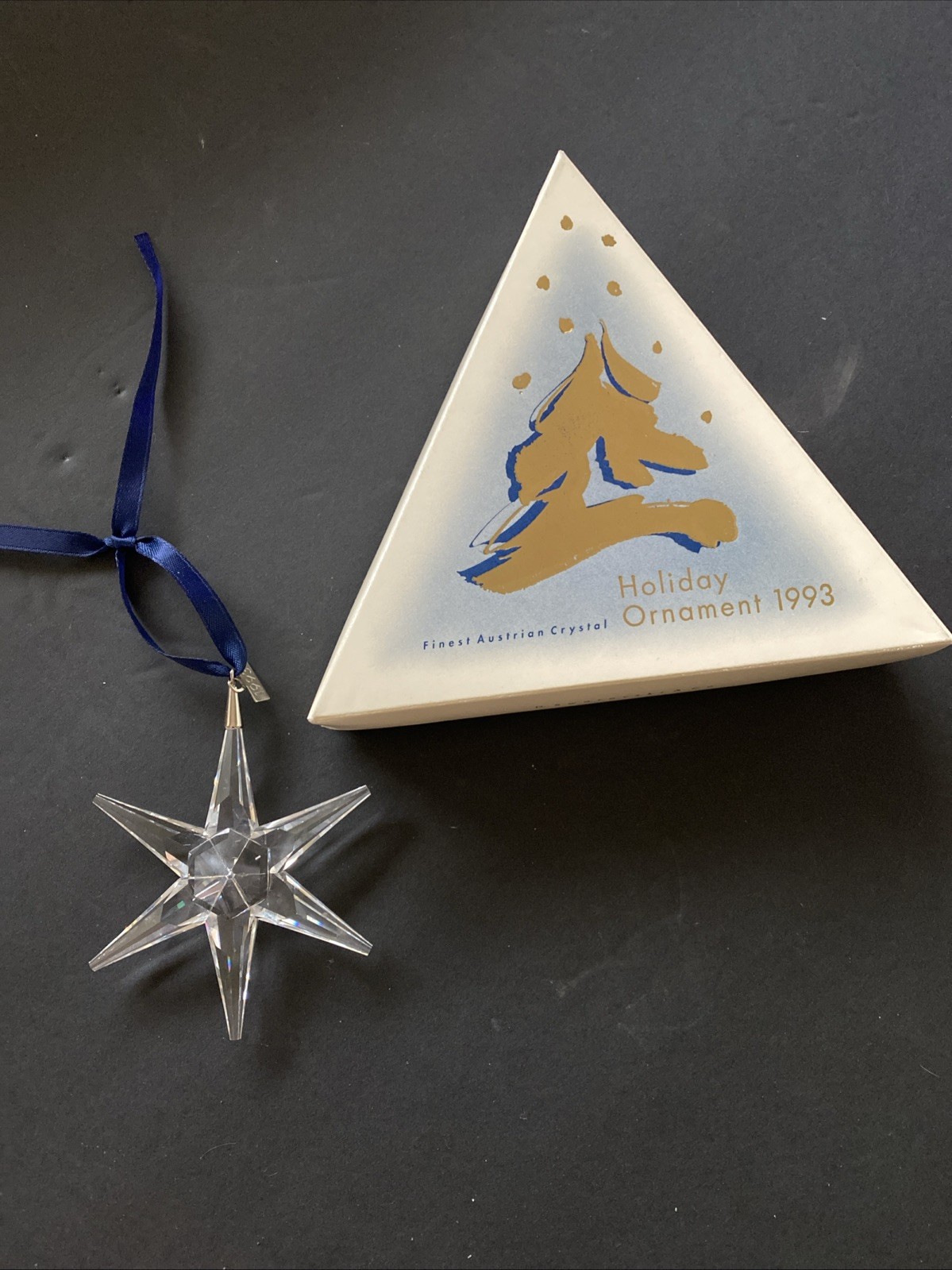 1993 Swarovski Holiday Star Christmas Ornament In Original Box Vintage