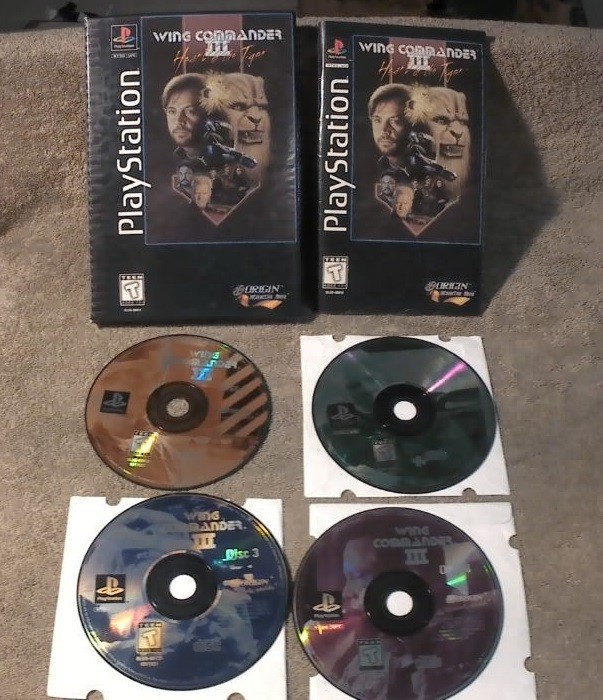 Wing Commander III: Heart of the Tiger (3DO 1995) Discs, Manuals, Long Box.