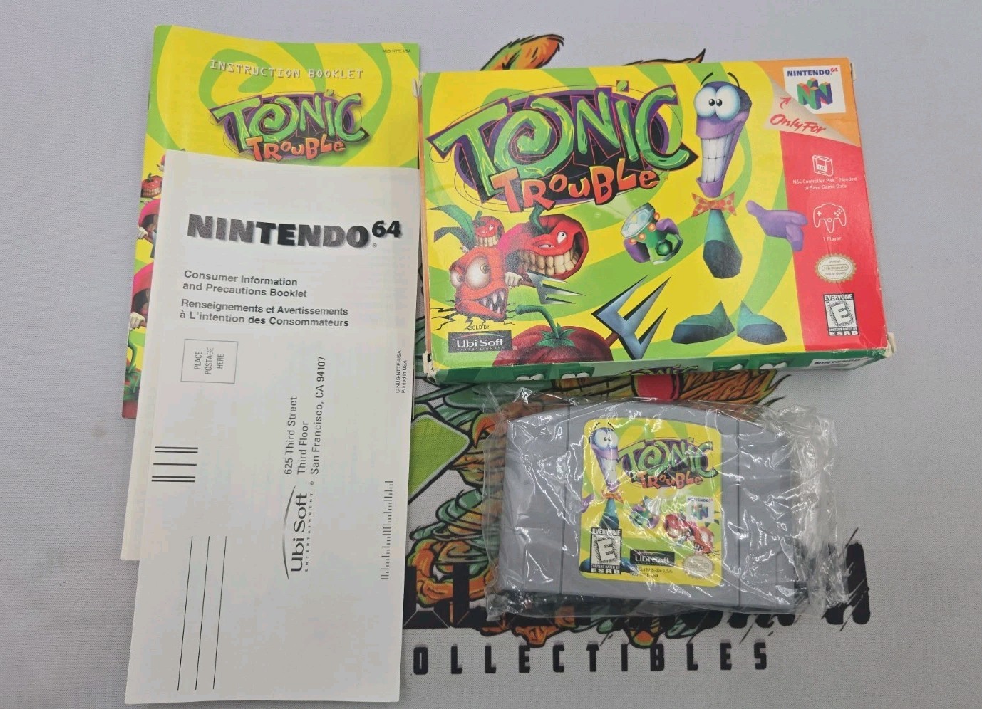 Tonic Trouble Nintendo 64 N64 CIB W Box, Rag Card, Game, Manual, Baggy. 