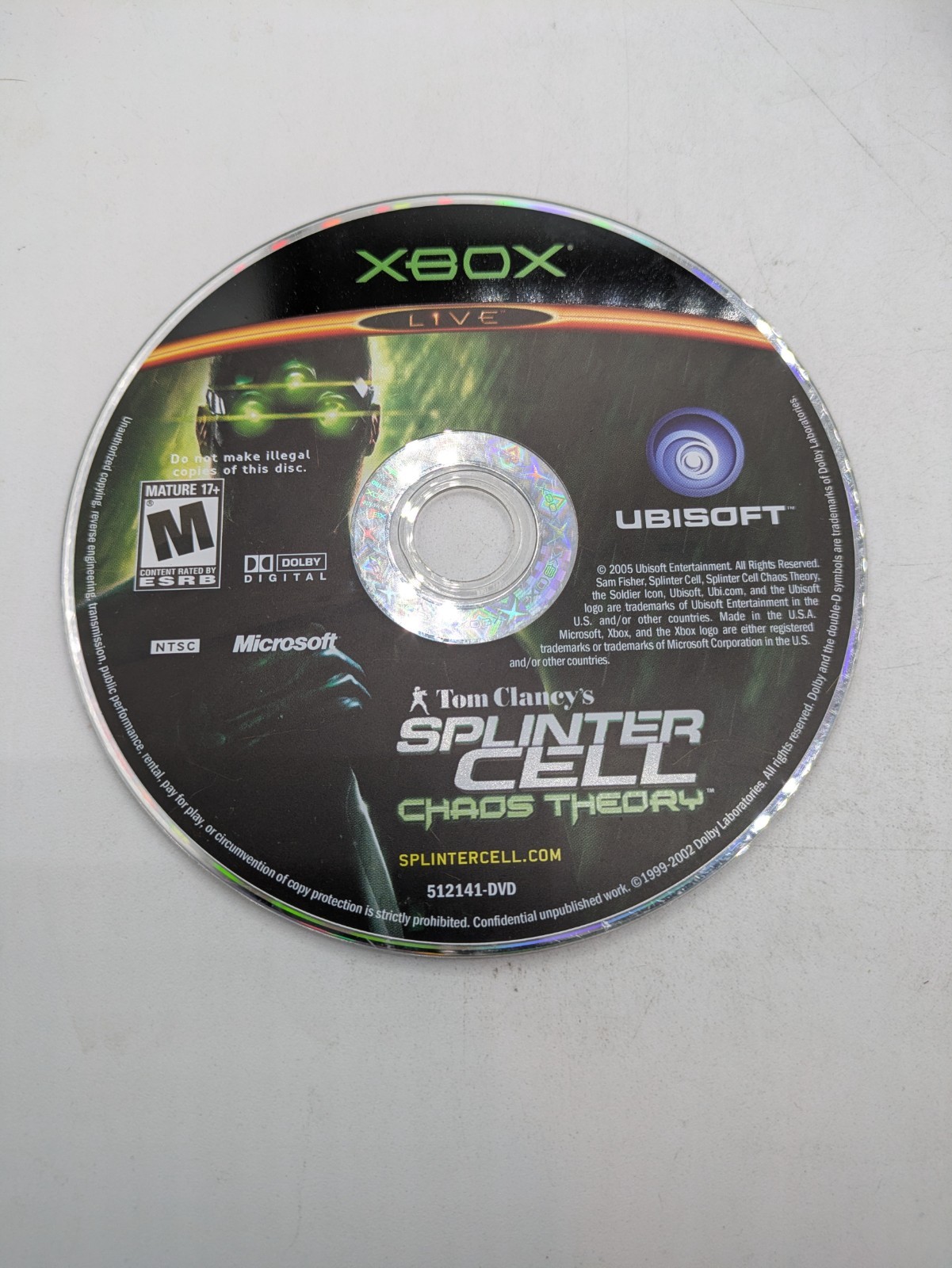 Ubisoft Tom Clancy's Splinter Cell Chaos Theory Xbox M NTSC-U/C 2005 Disc Only