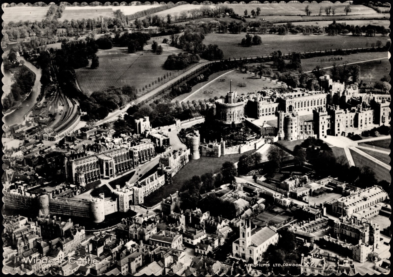 Windsor Castle Aerial View RPPC Aerofilms Ltd Photo Precision Continental PC