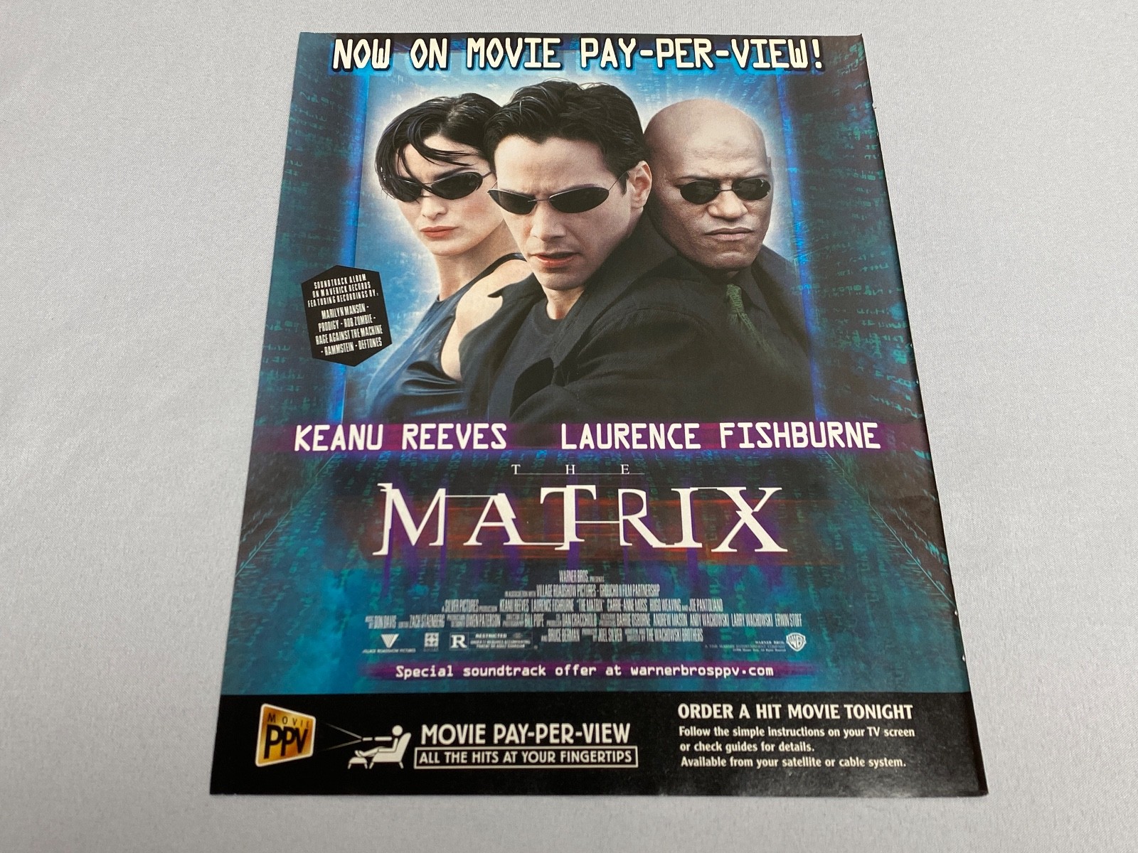 1999 The Matrix on Movie Pay-Per-View / Compaq NonStop Vintage Print Ad