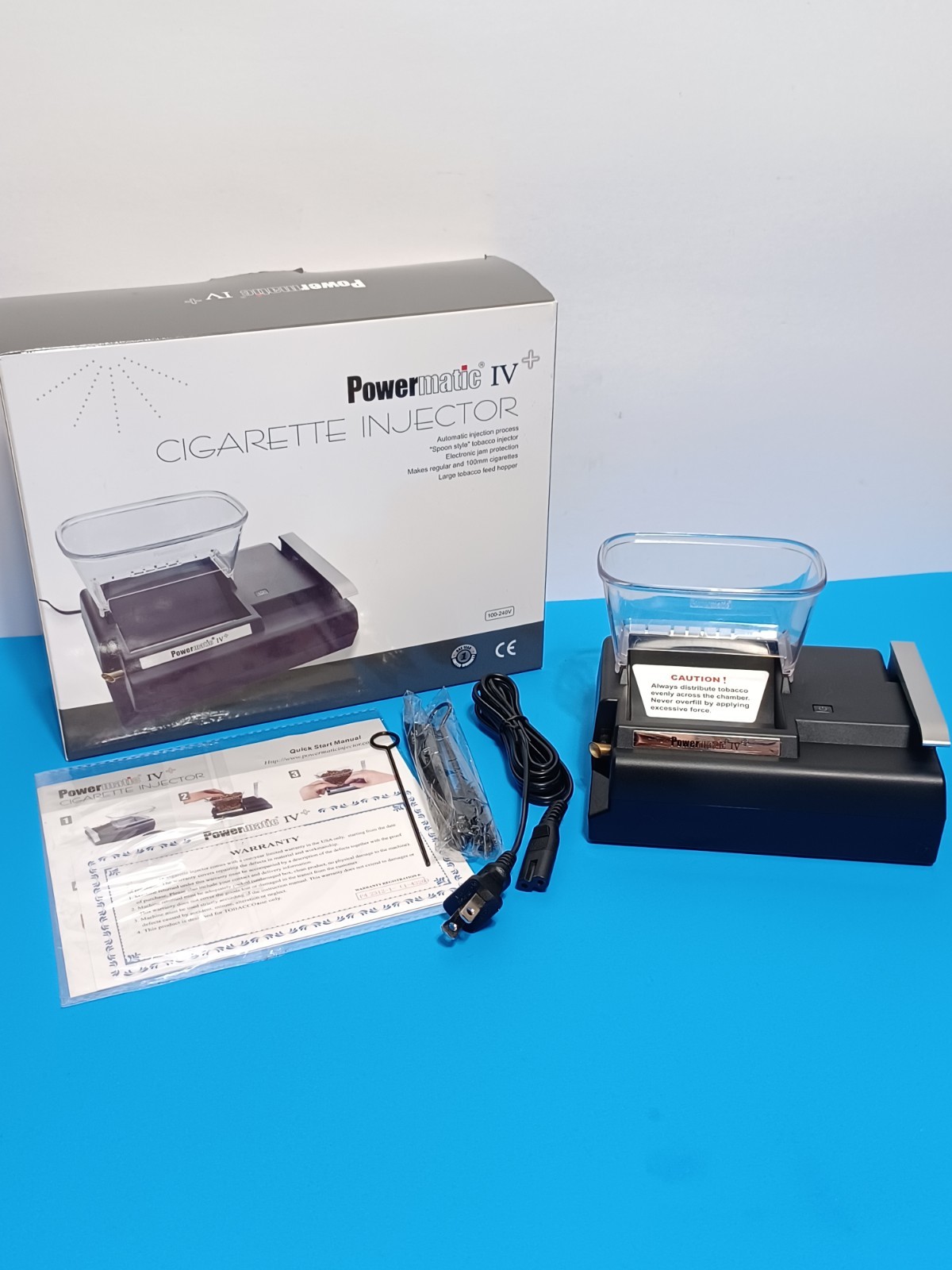 POWERMATIC 4+ Electric Cigarette Rolling Machine Injector ~ BRAND NEW OPEN BOX