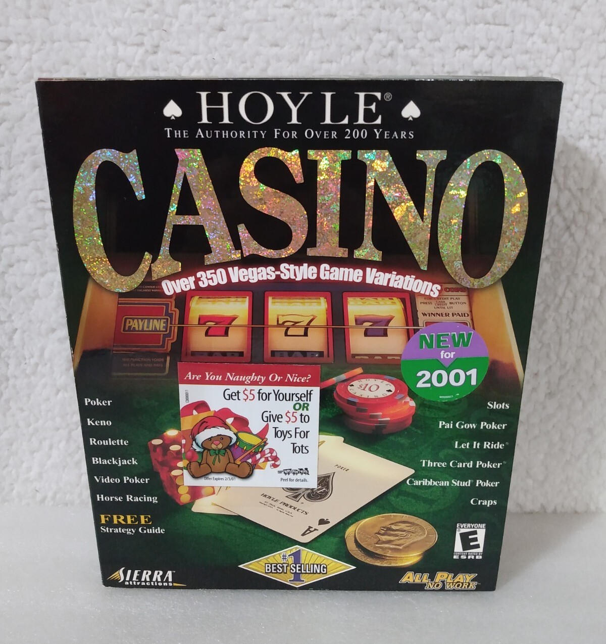 Hoyle Casino Sierra Attractions (2000) PC Game New Sealed
