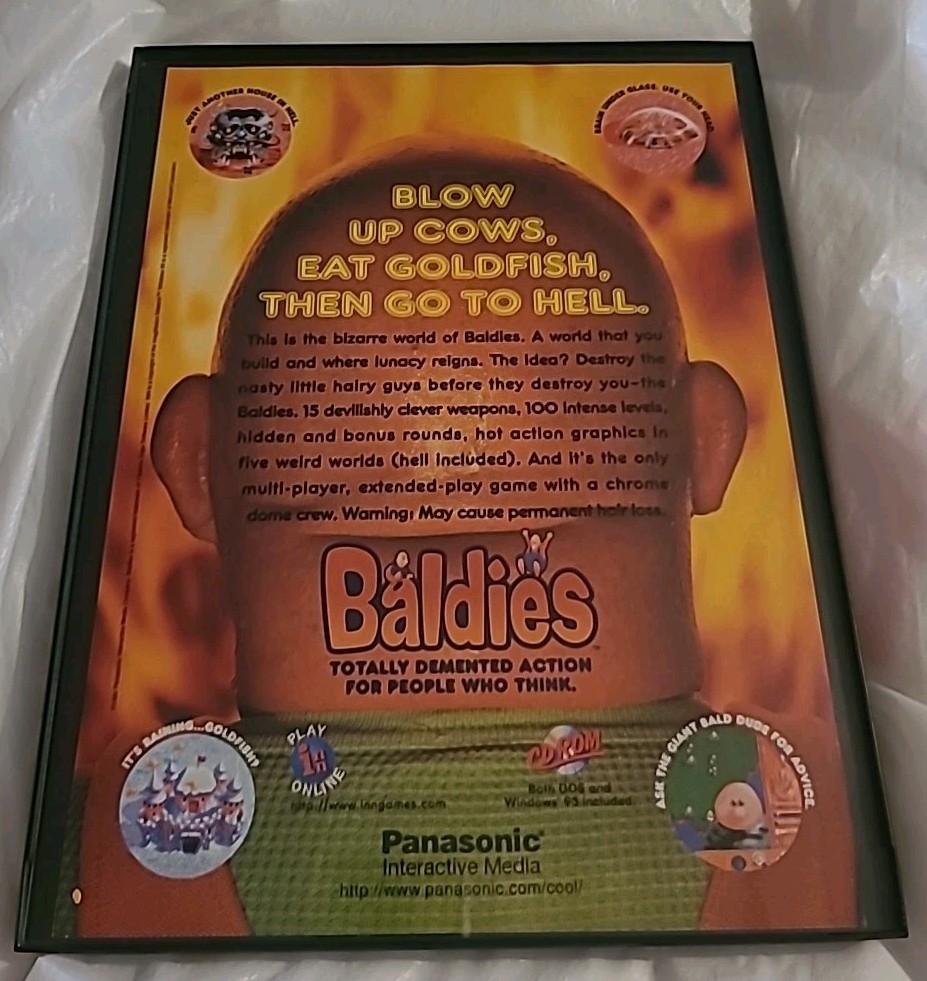 Baldies CD Rom Video Game 1996 Print Ad Framed 8.5x11