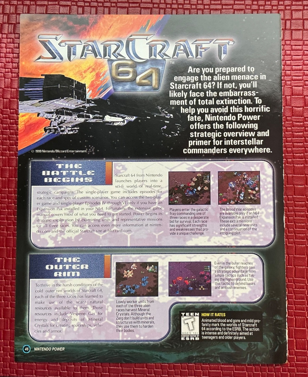 Starcraft 64 Battle Begins Nintendo Print Ad Poster Art 8”x 10.5” Vintage Vtg