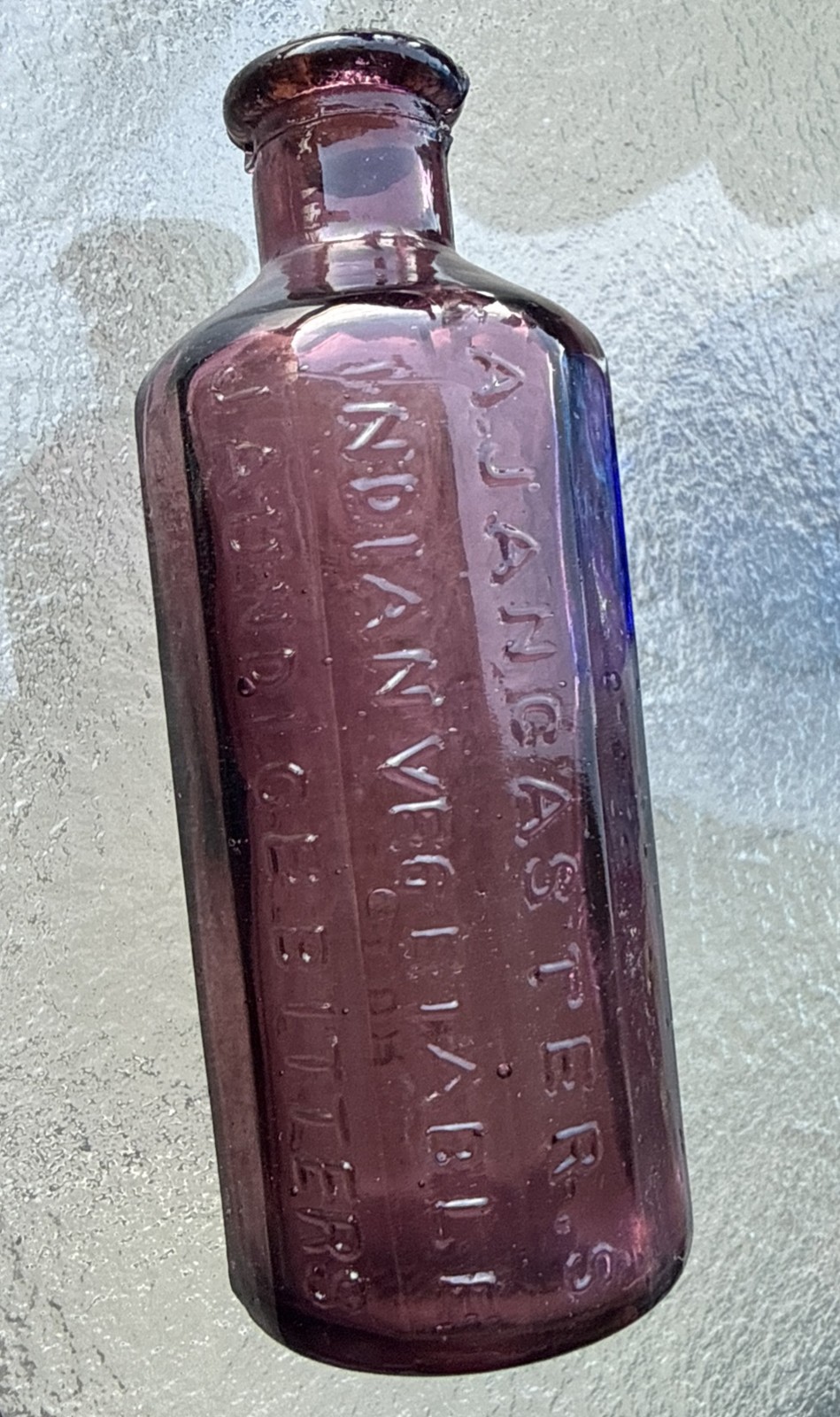 A. Lancaster\'s Indian Vegetable Jaundice Bitters Col. Sam Johnson Bottle Antique