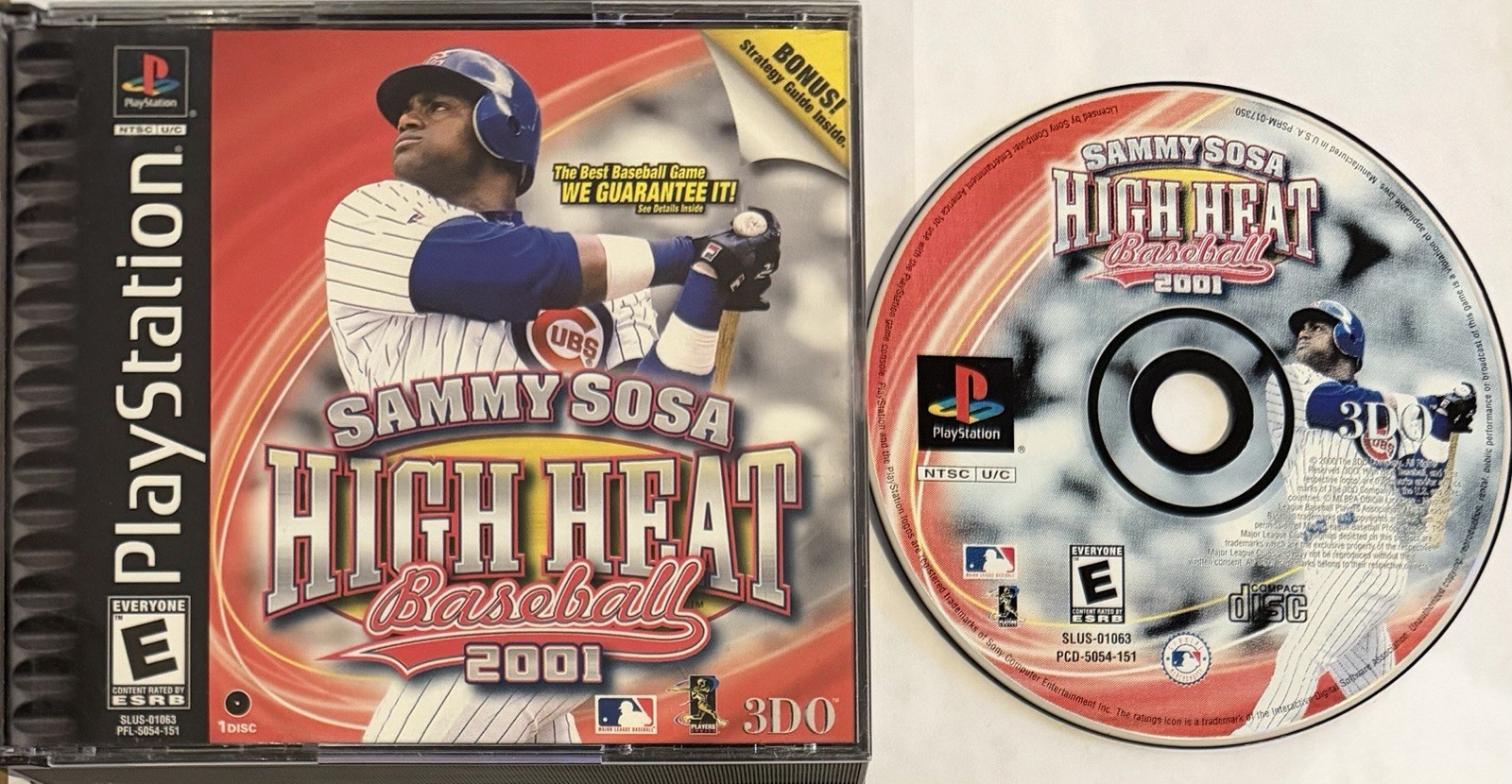 Sammy Sosa High Heat Baseball 2001 (PlayStation 1, PS1) CASE + DISC ONLY | M1522