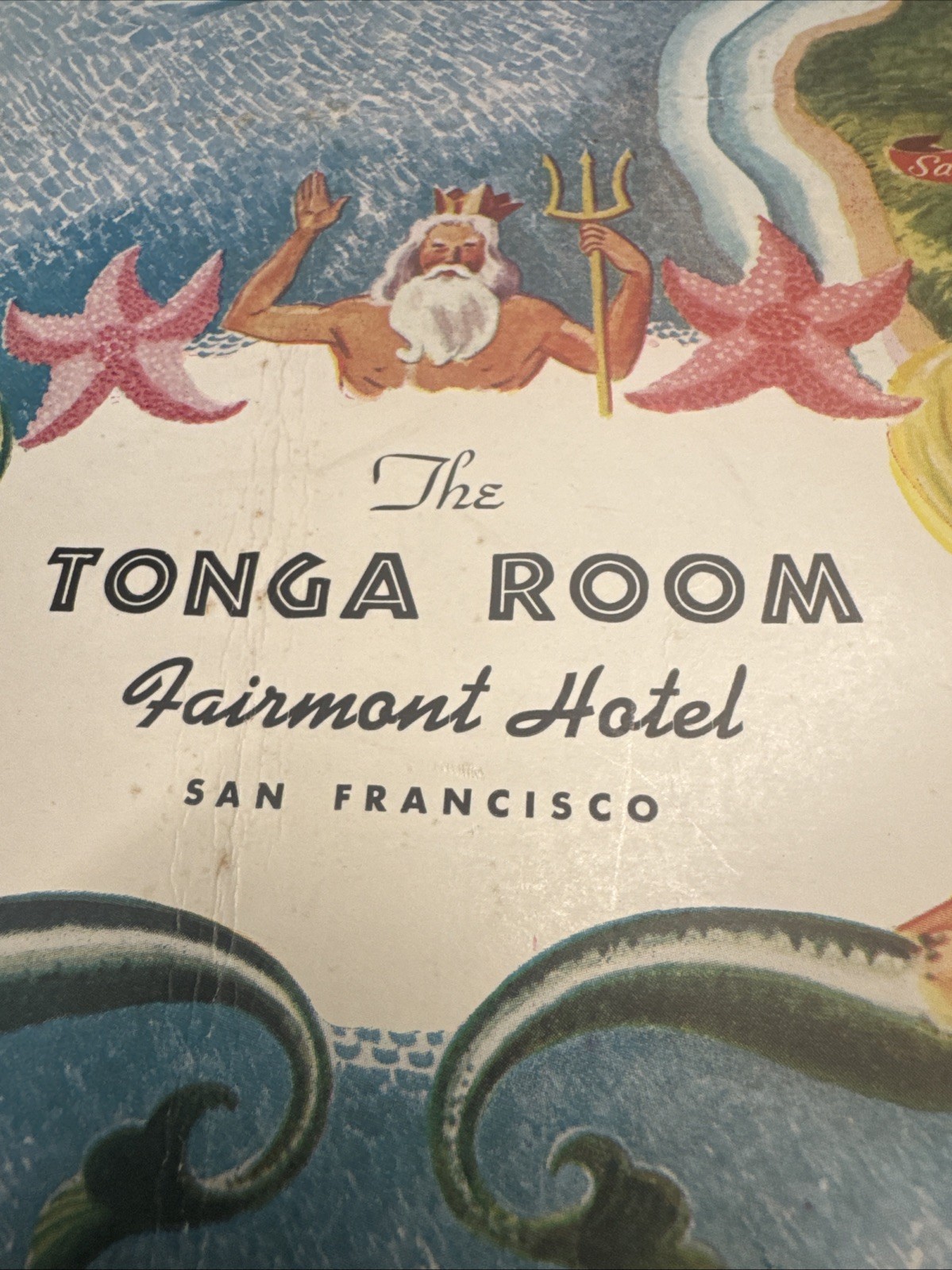 Vtg. 1940's Fairmont Hotel - SF - Tonga Room Dinner Restaurant Menu
