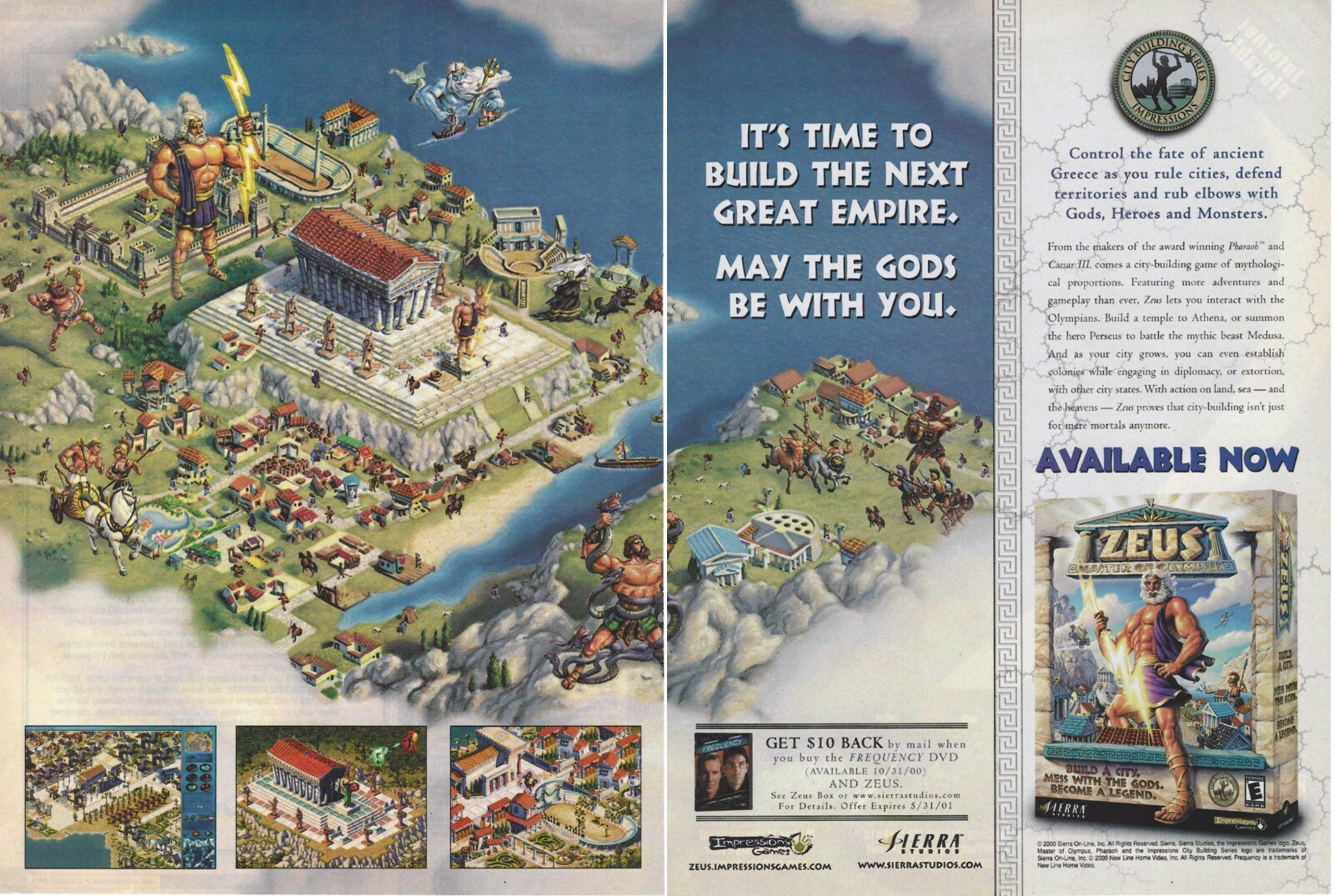 Zeus: Master Of Olympus Print Ad/Poster Art PC Big Box (B)