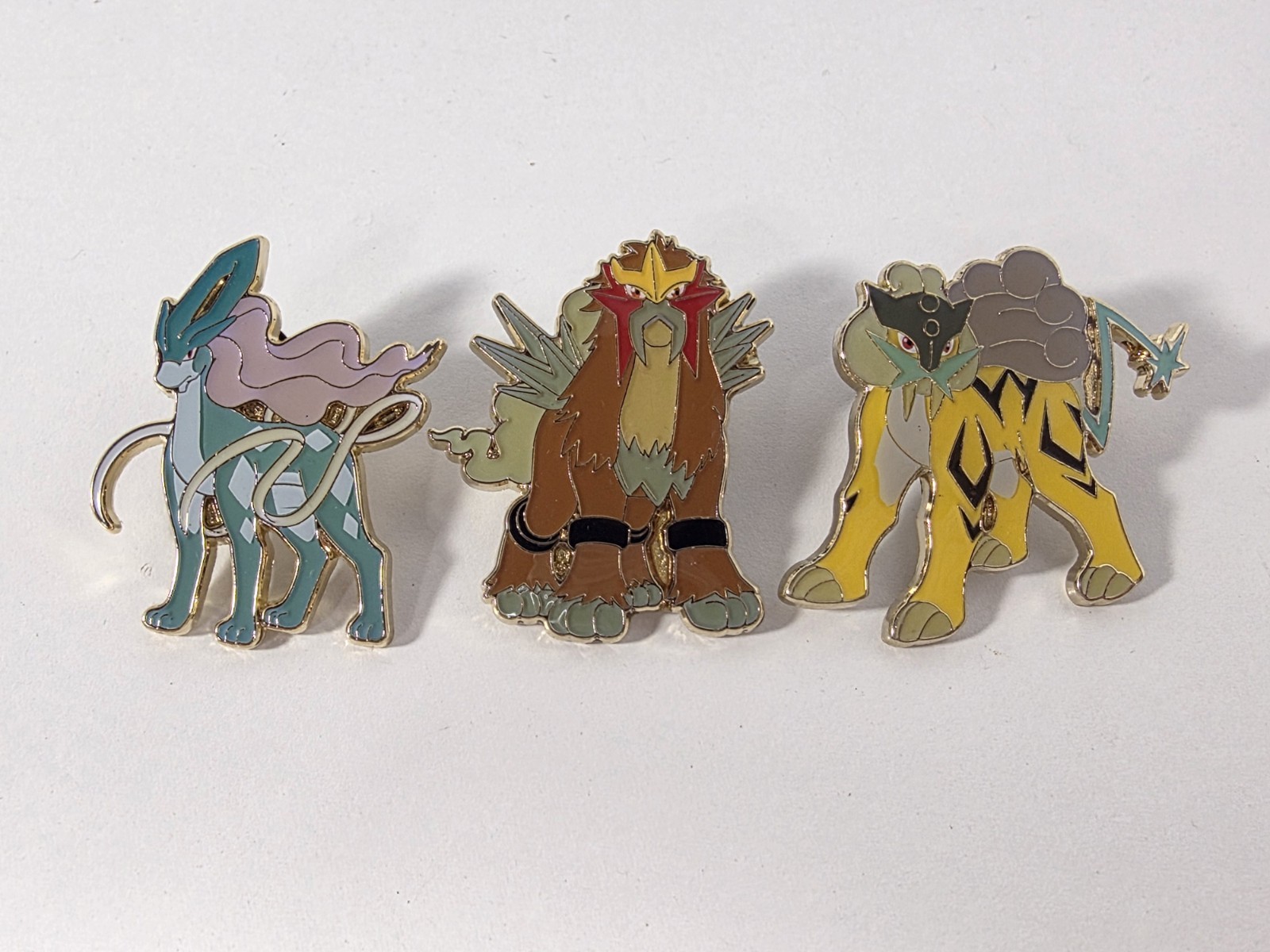 Pokémon Raikou, Entei, Suicune Collector's Pin Lot (2017) Legendary Beasts Pins