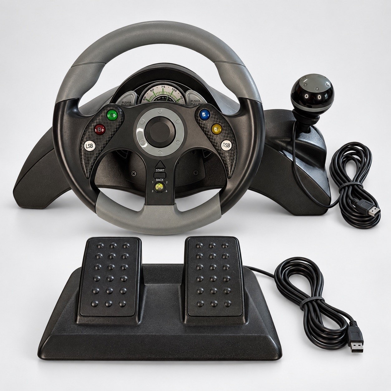 Joytech Nitro Racing Wheel Pedals Shifter for Xbox 360 Complete