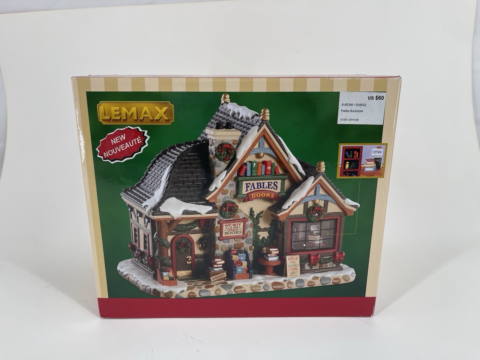 Lemax Fables Bookstore 85366 Christmas Village Lighted Building 2018