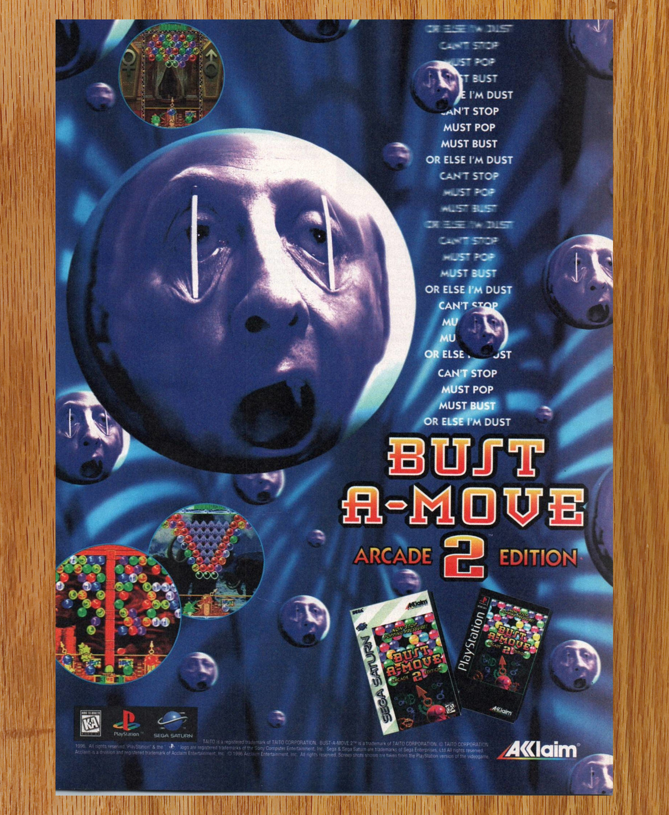 Bust-A-Move 2 Arcade Edition Puzzle - Game Print Ad / Poster Promo Art 1996