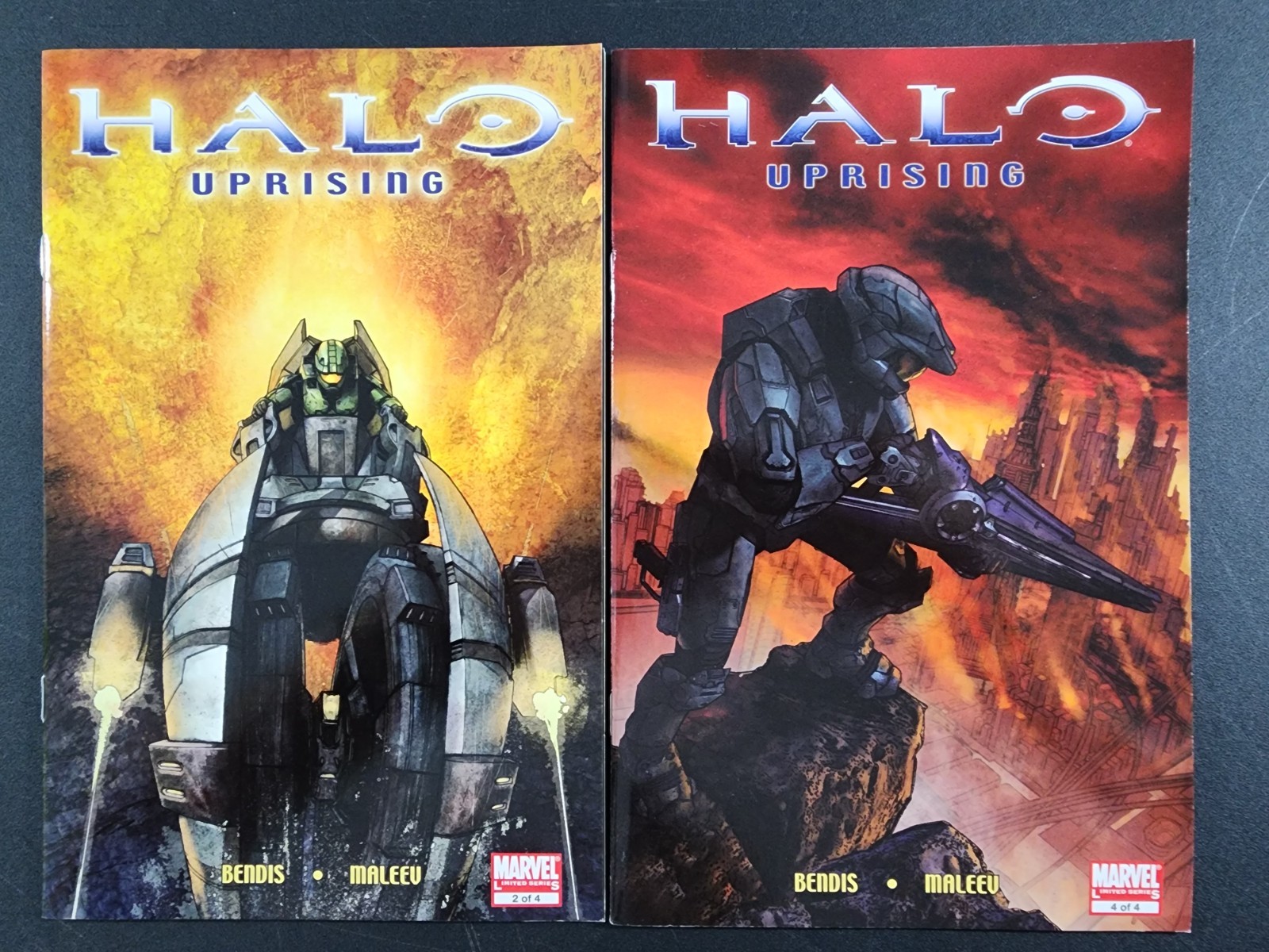 Halo Uprising #2 & 4  NM  Bendis  Maleev  Marvel Comics 2007 2009