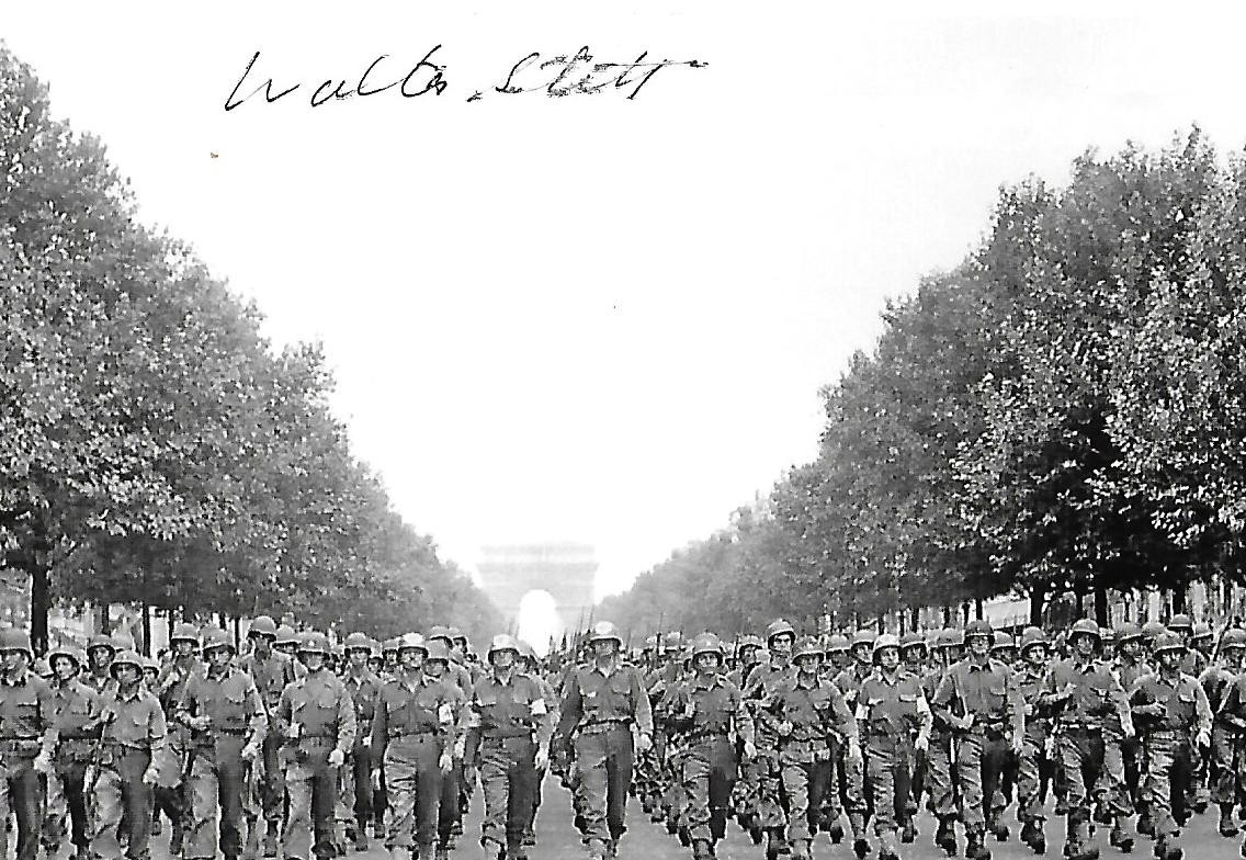 Walter Stitt signed 4x6 photo Army Battle of The Bulge Gunner WW II COA LOOK
