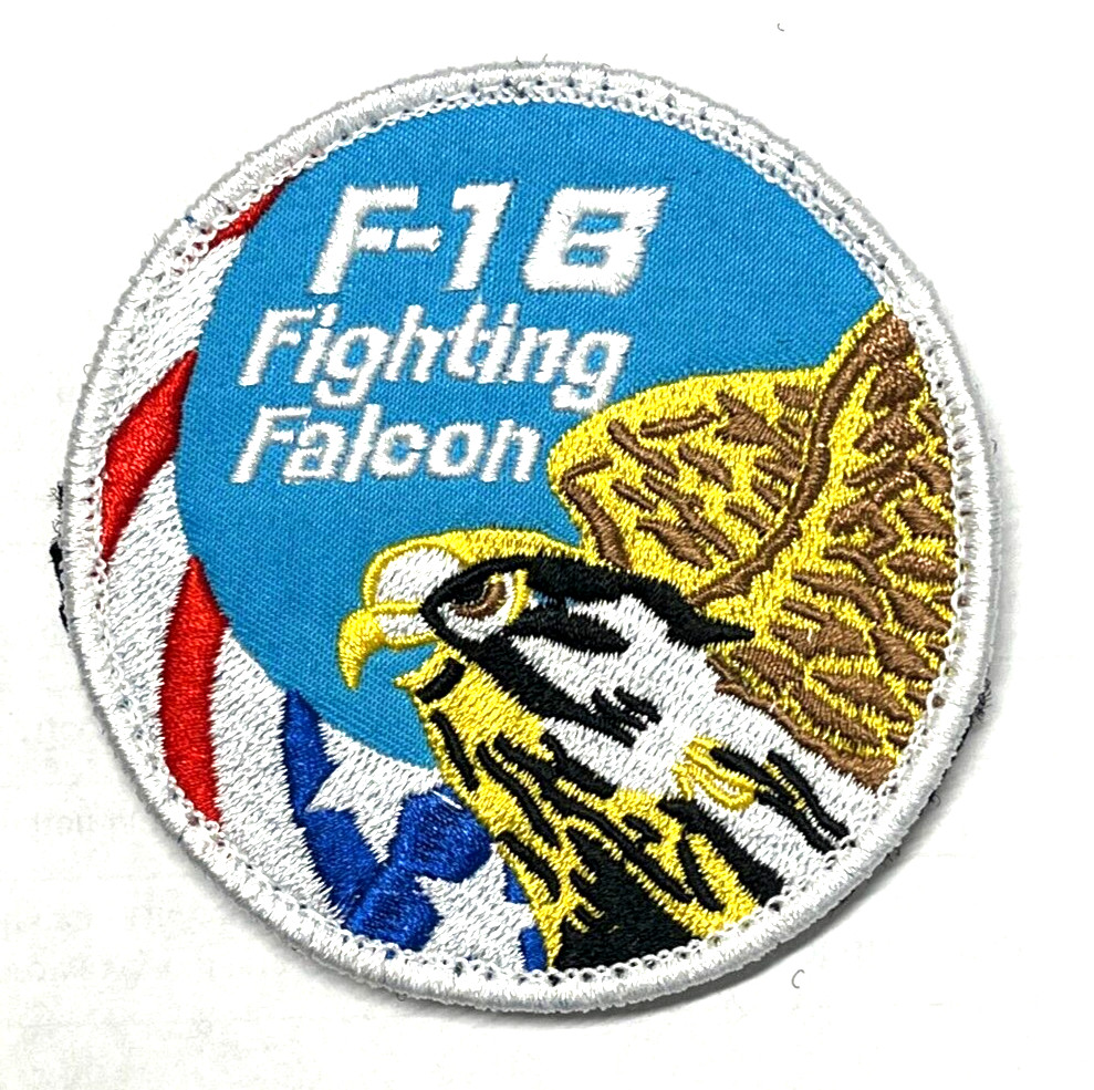 STUNNING F-16 FIGHTING FALCON EMBROIDERED IRON-ON PATCH RARE COLOR CONFIGURATION