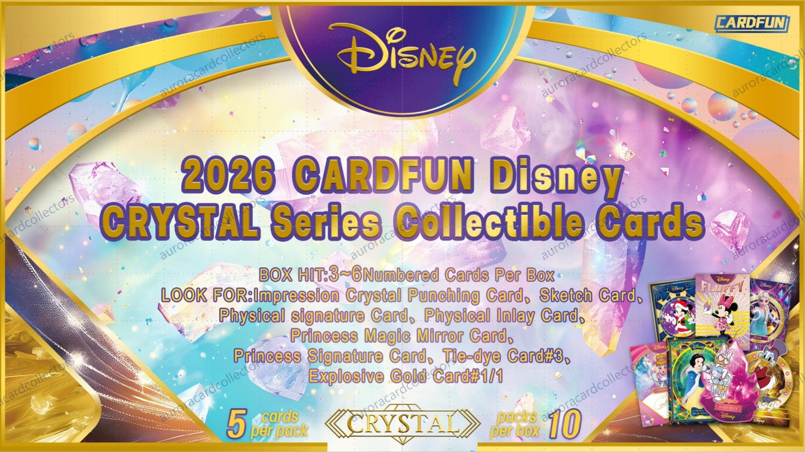 PRE-Sale 2026 CardFun Disney Crystal Series Trading Cards 10-Box Sealed Case