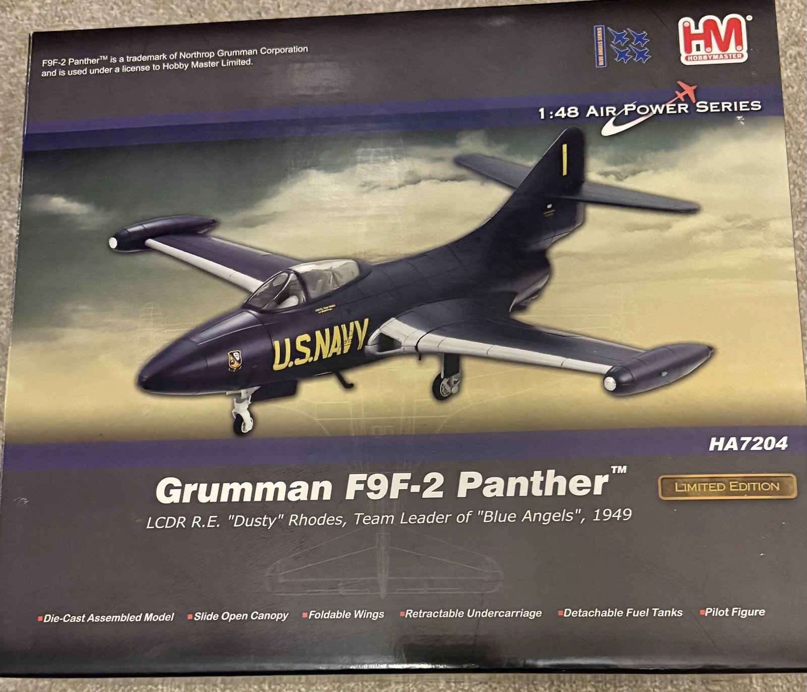I:48 Grumman F9F-2 Panther Fighter Aircraft Diecast Model NIB