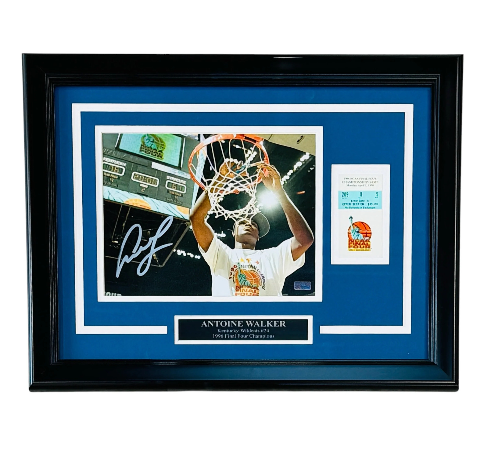 Antoine Walker Autographed Kentucky Wildcats (1996 Final Four) Deluxe Framed 8x1