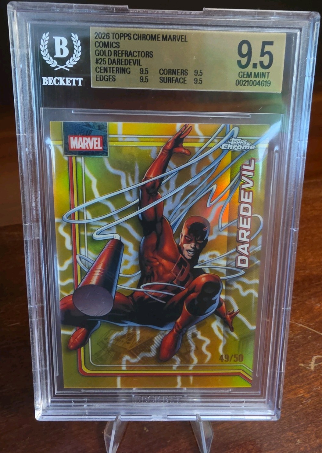 2026 Topps Chrome Marvel Gold Refractors #25 Daredevil /50 BGS 9.5
