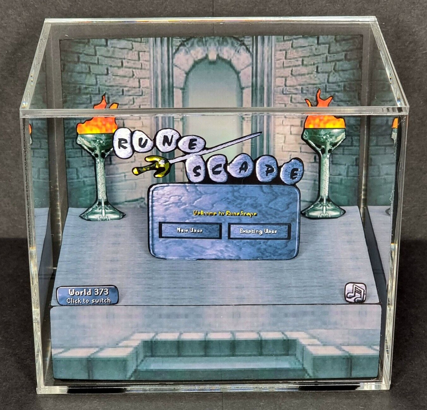 Runescape - 3D Cube Handmade Diorama - Video Games - Shadowbox