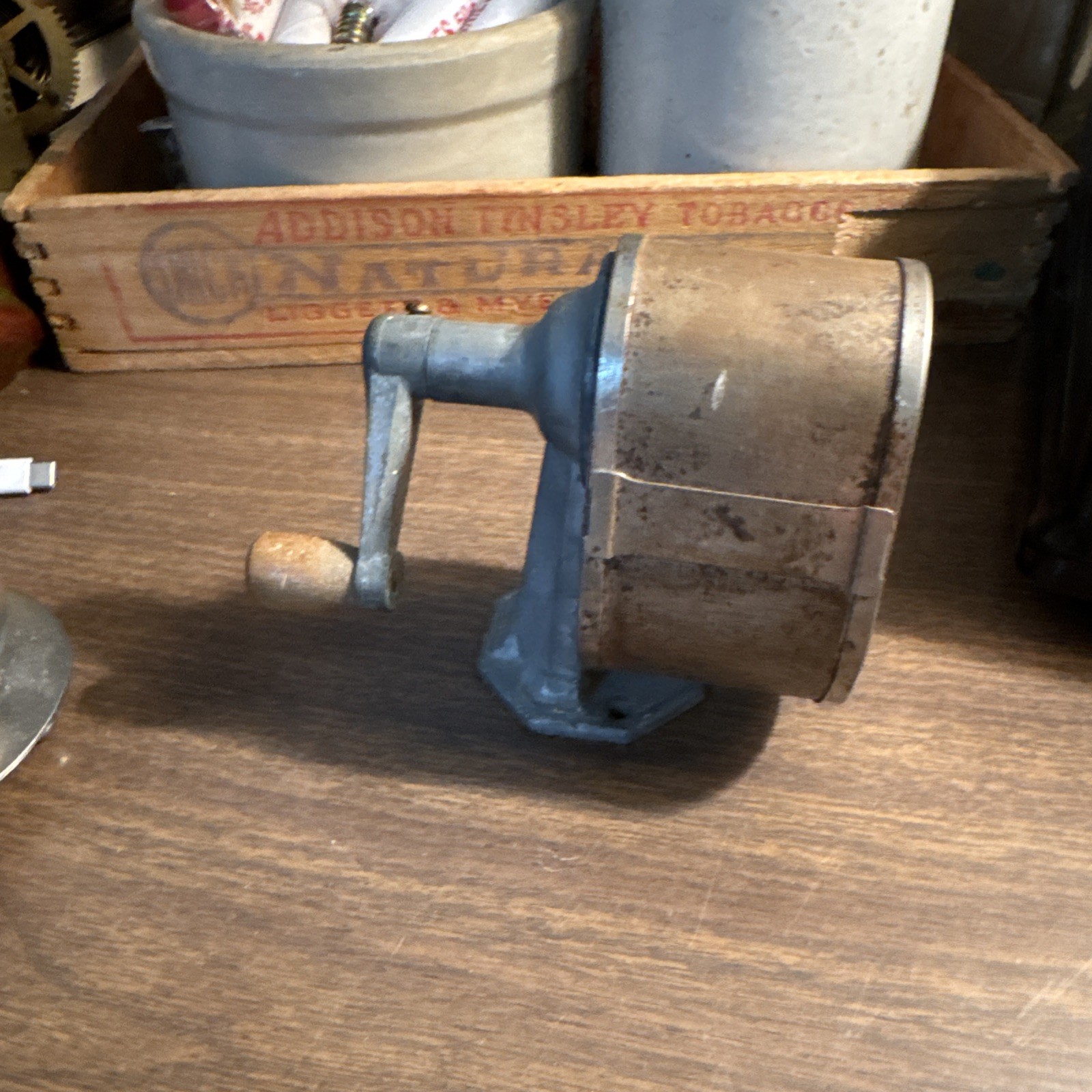 VTG/Antique Pencil Sharpener  Unbranded  Now On Desk Or Wall1950s