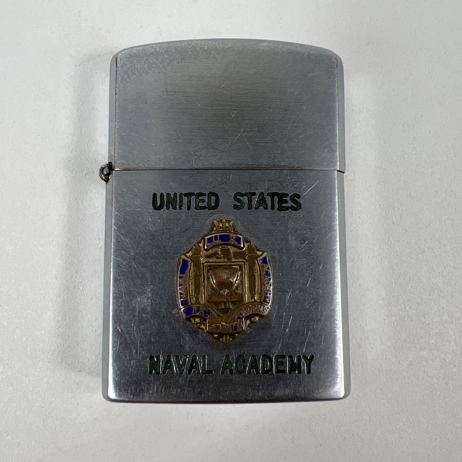 Vintage Japanese Made Chrome Windproof Lighter James Calvert Vice Admiral USN