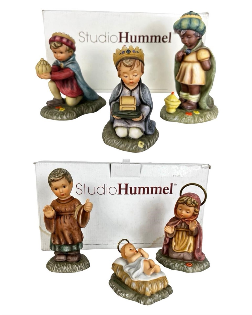 Complete VTG 1999/2000 Goebel Studio Berta Hummel Nativity Scene- 6 Pieces W/Box