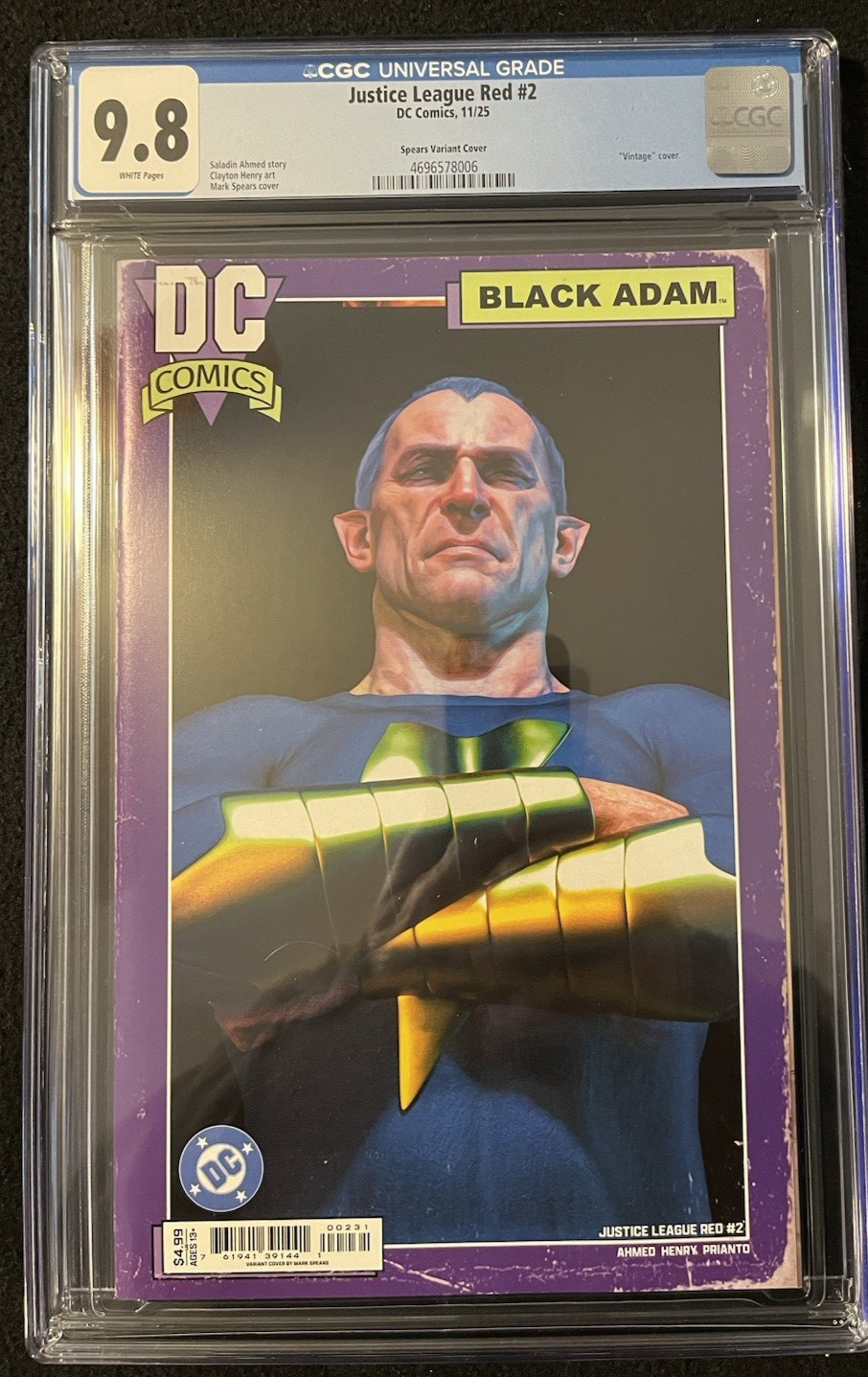 Justice League Red #2 Mark Spears Variant CGC 9.8