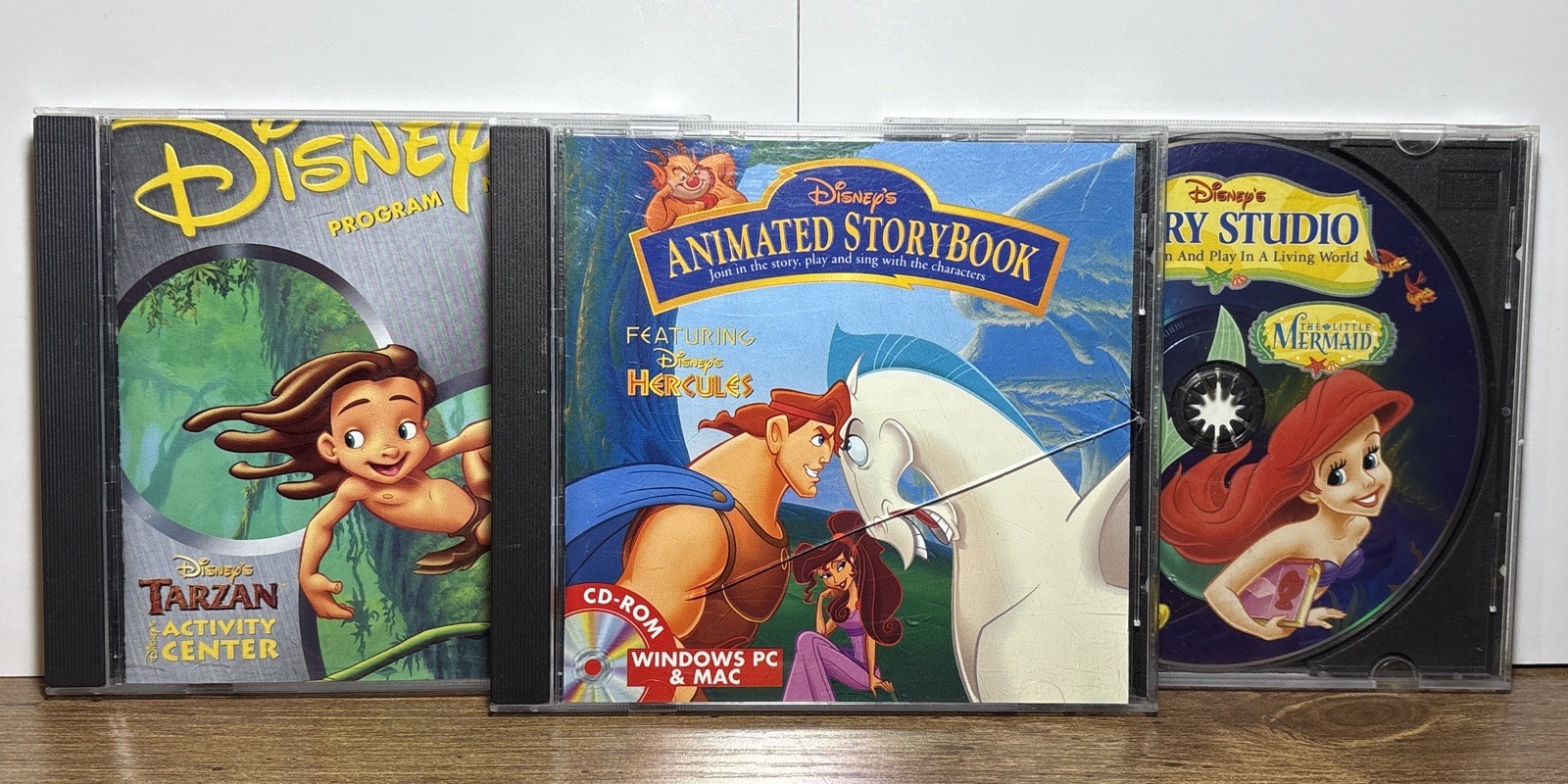 Disney Activity CD-ROM Story Book lot - feat Tarzan, Hercules, & Little Mermaid 