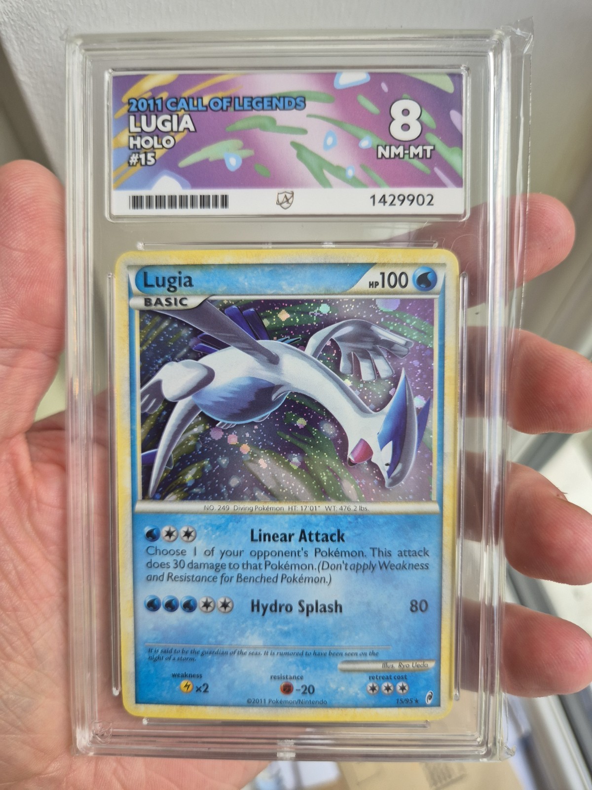 2011 Pokémon Call of Legends Lugia Holo 15/95 Graded NM-MT ACE 8