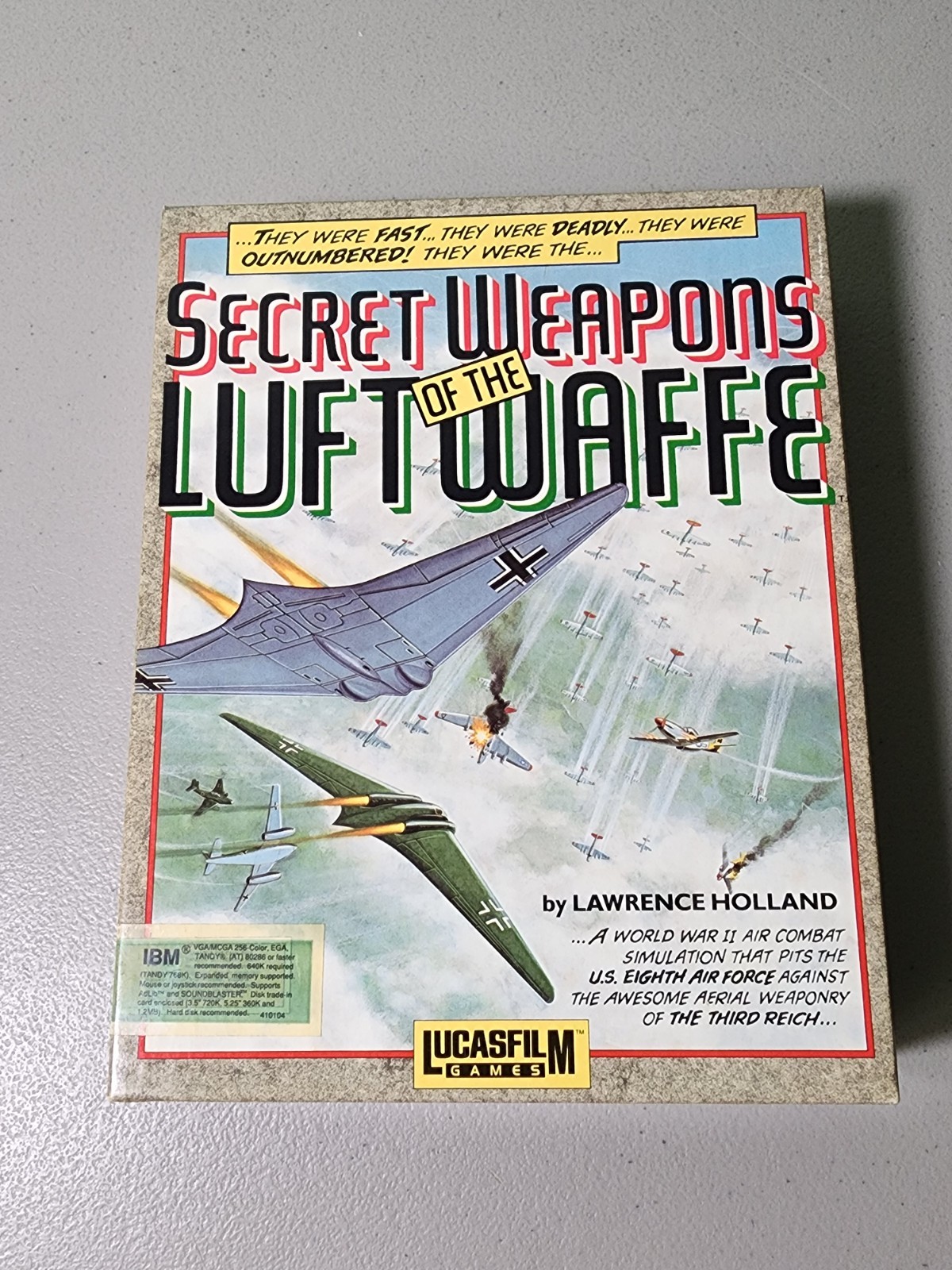 Secret Weapons Of The Luftwaffe Big Box IBM PC 3.5 Floppy Disks Complete CIB